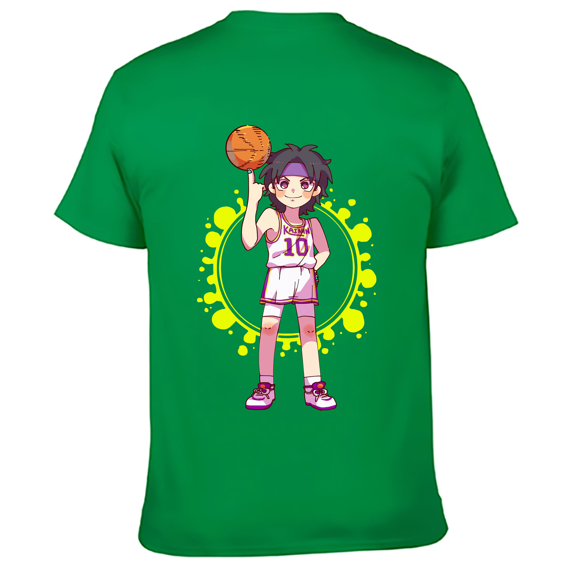 （画像用） SLAM DUNK／スラムダンク 綿100％ メンズ半袖Tシャツ（バックプリント） 通気性