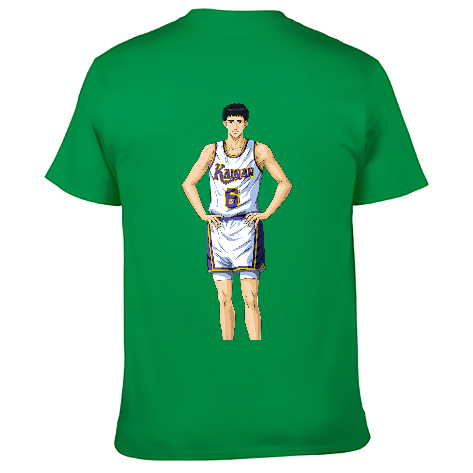 （画像用） SLAM DUNK／スラムダンク 綿100％ メンズ半袖Tシャツ（バックプリント） 通気性