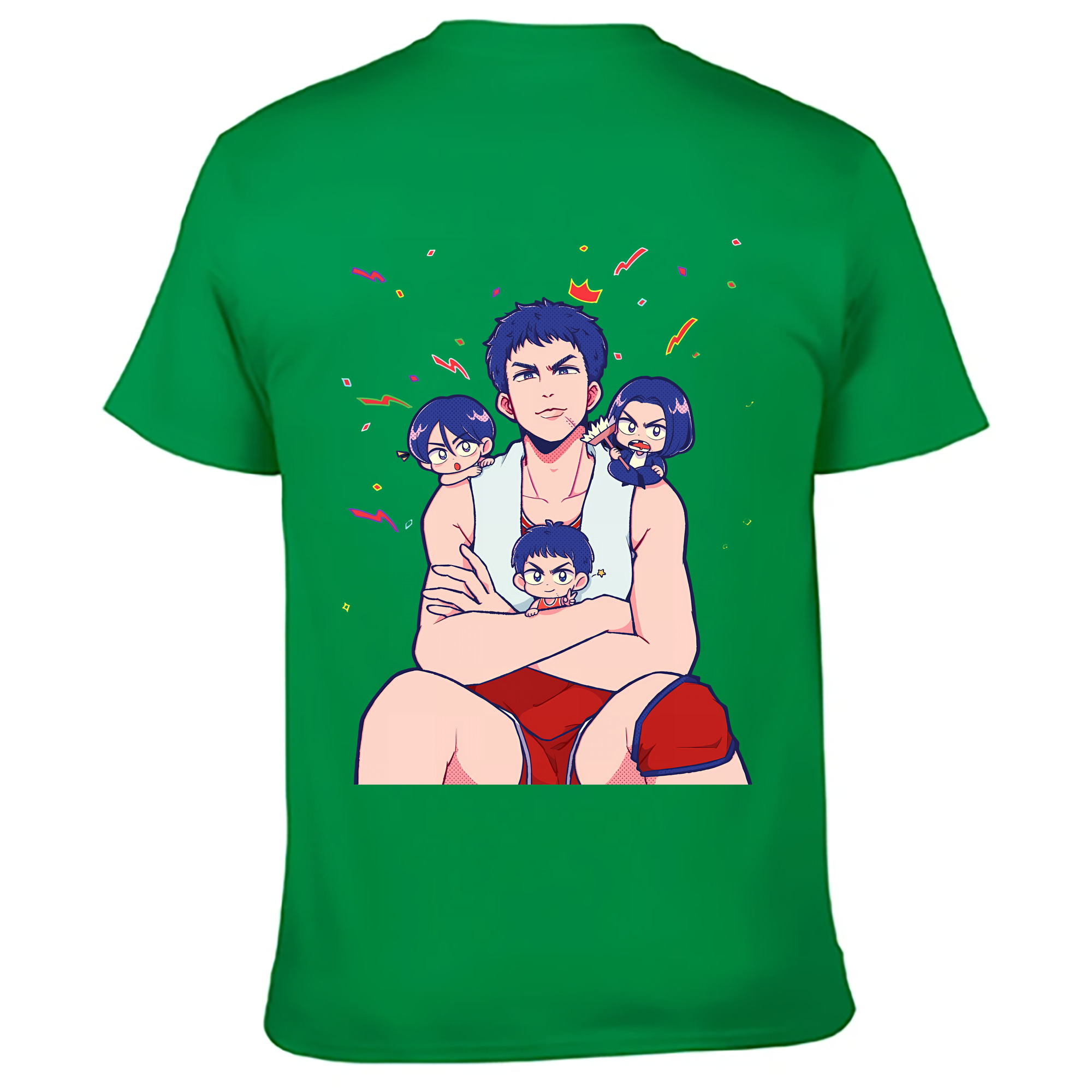 （画像用） SLAM DUNK／スラムダンク 綿100％ メンズ半袖Tシャツ（バックプリント） 通気性