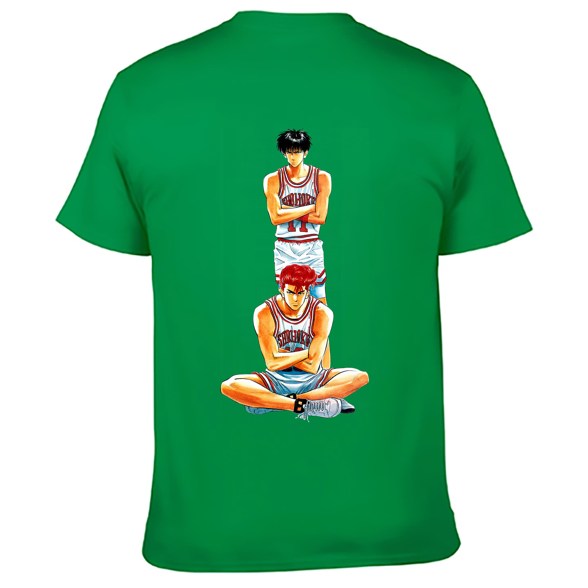 （画像用） SLAM DUNK／スラムダンク 綿100％ メンズ半袖Tシャツ（バックプリント） 通気性