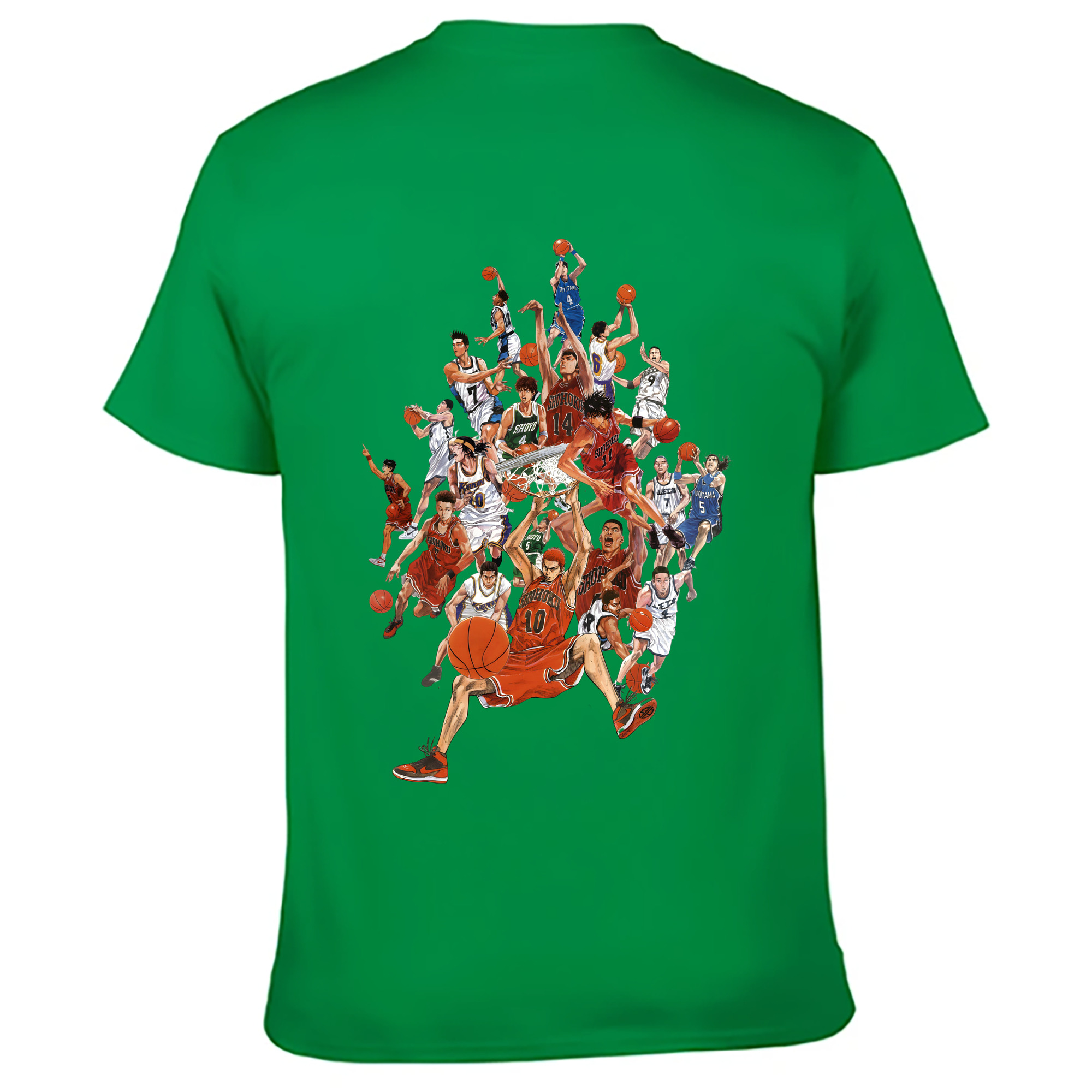 （画像用） SLAM DUNK／スラムダンク 綿100％ メンズ半袖Tシャツ（バックプリント） 通気性