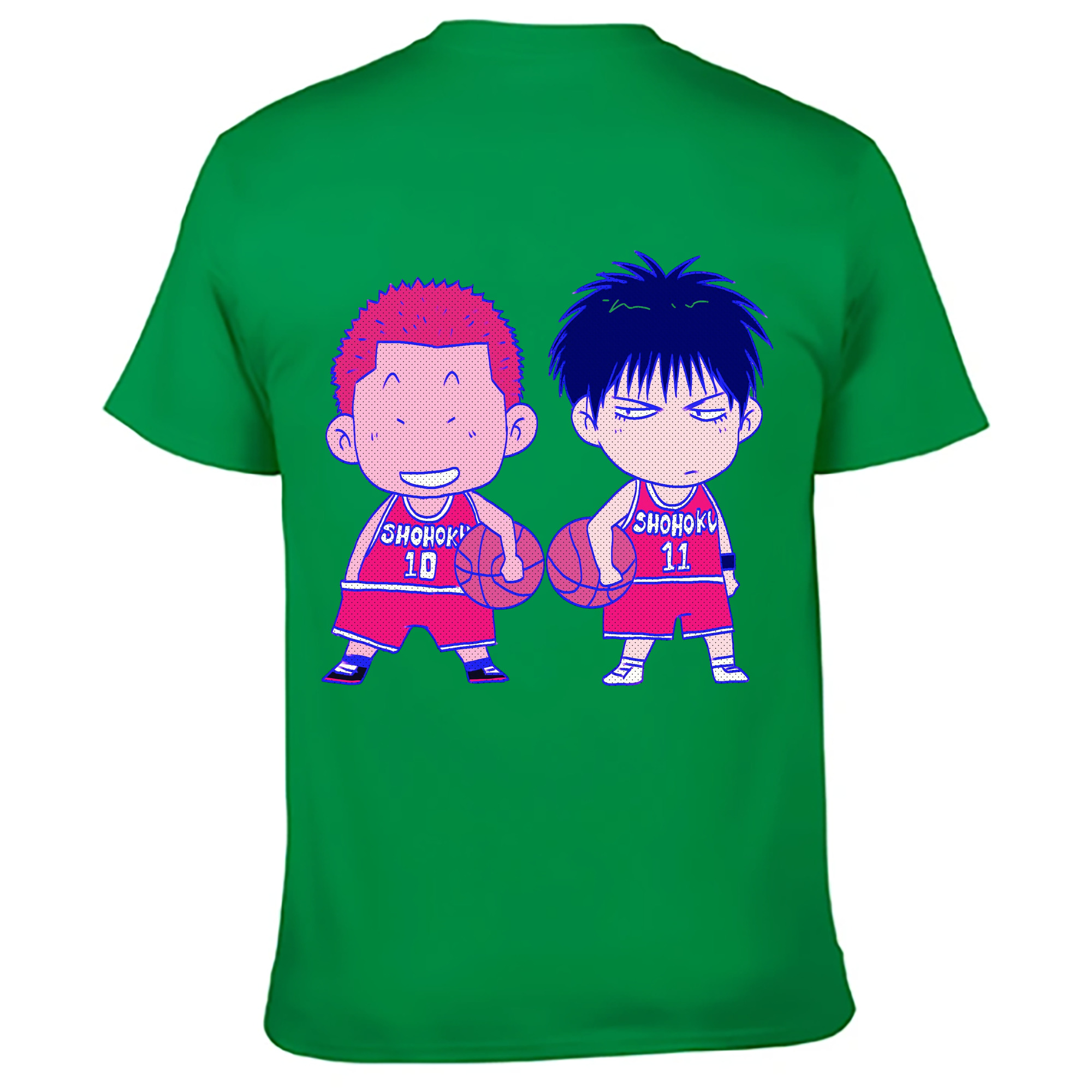 （画像用） SLAM DUNK／スラムダンク 綿100％ メンズ半袖Tシャツ（バックプリント） 通気性