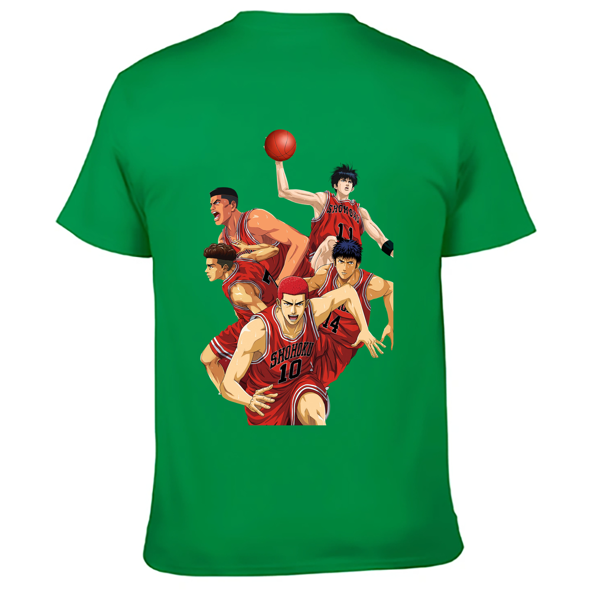 （画像用） SLAM DUNK／スラムダンク 綿100％ メンズ半袖Tシャツ（バックプリント） 通気性
