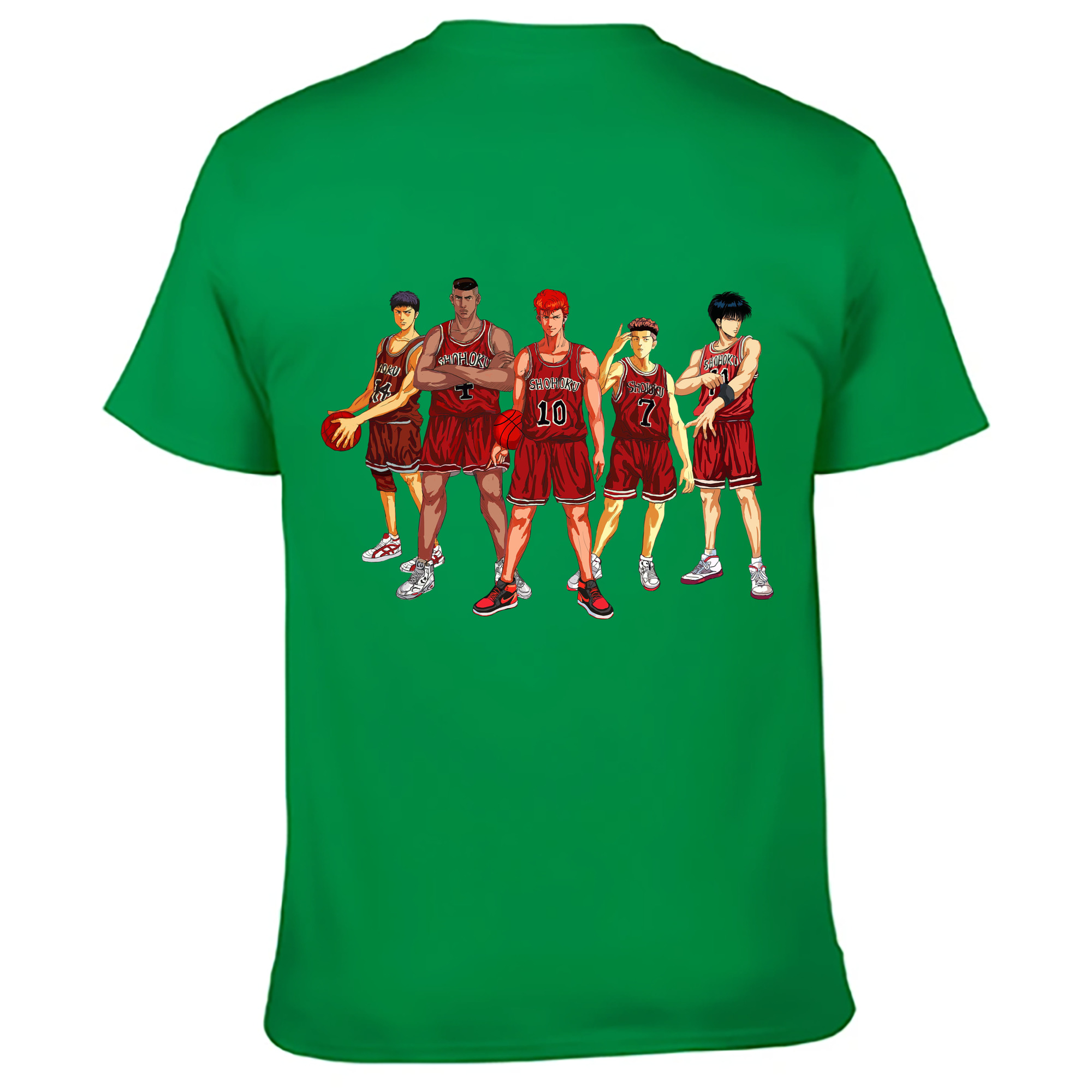 （画像用） SLAM DUNK／スラムダンク 綿100％ メンズ半袖Tシャツ（バックプリント） 通気性