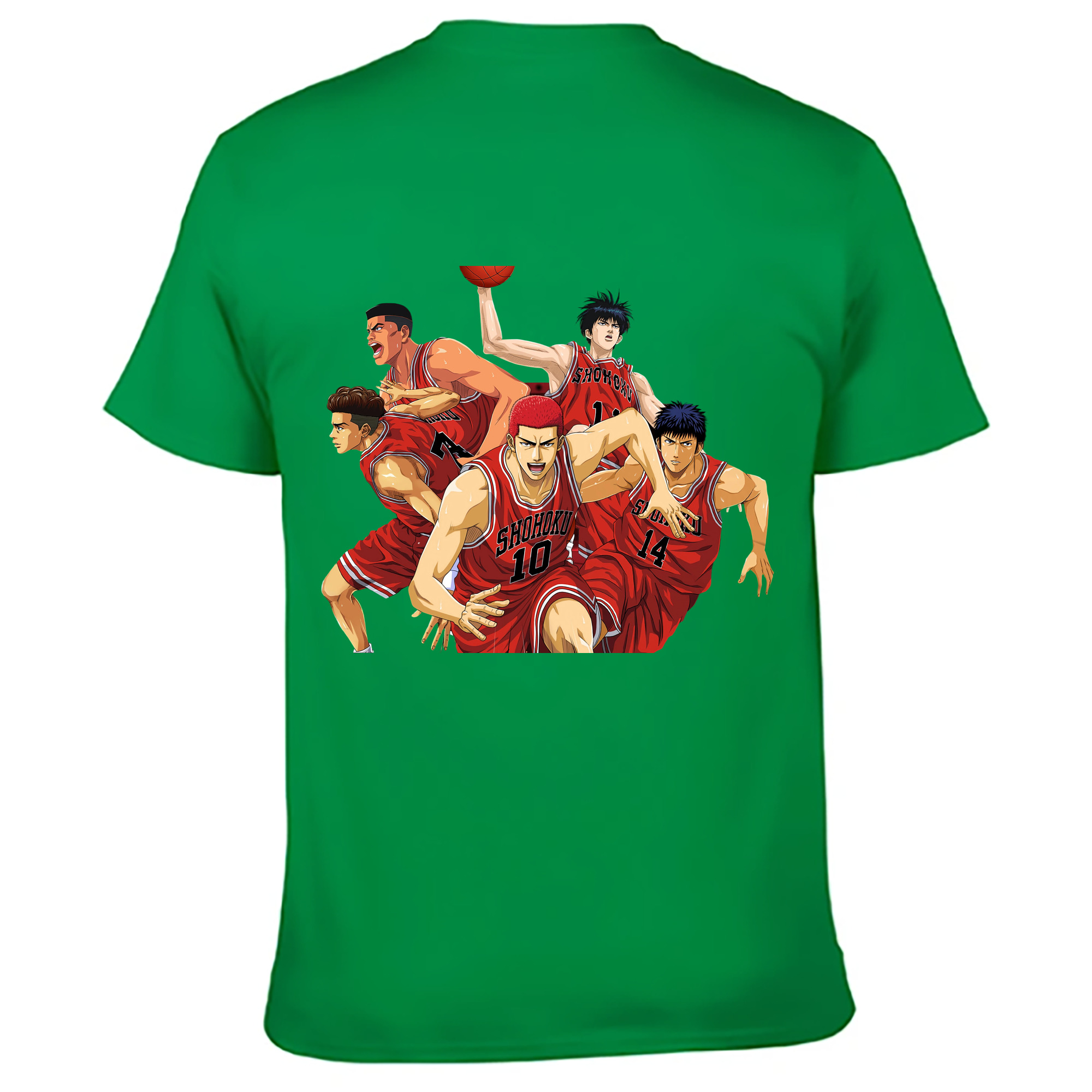 （画像用） SLAM DUNK／スラムダンク 綿100％ メンズ半袖Tシャツ（バックプリント） 通気性