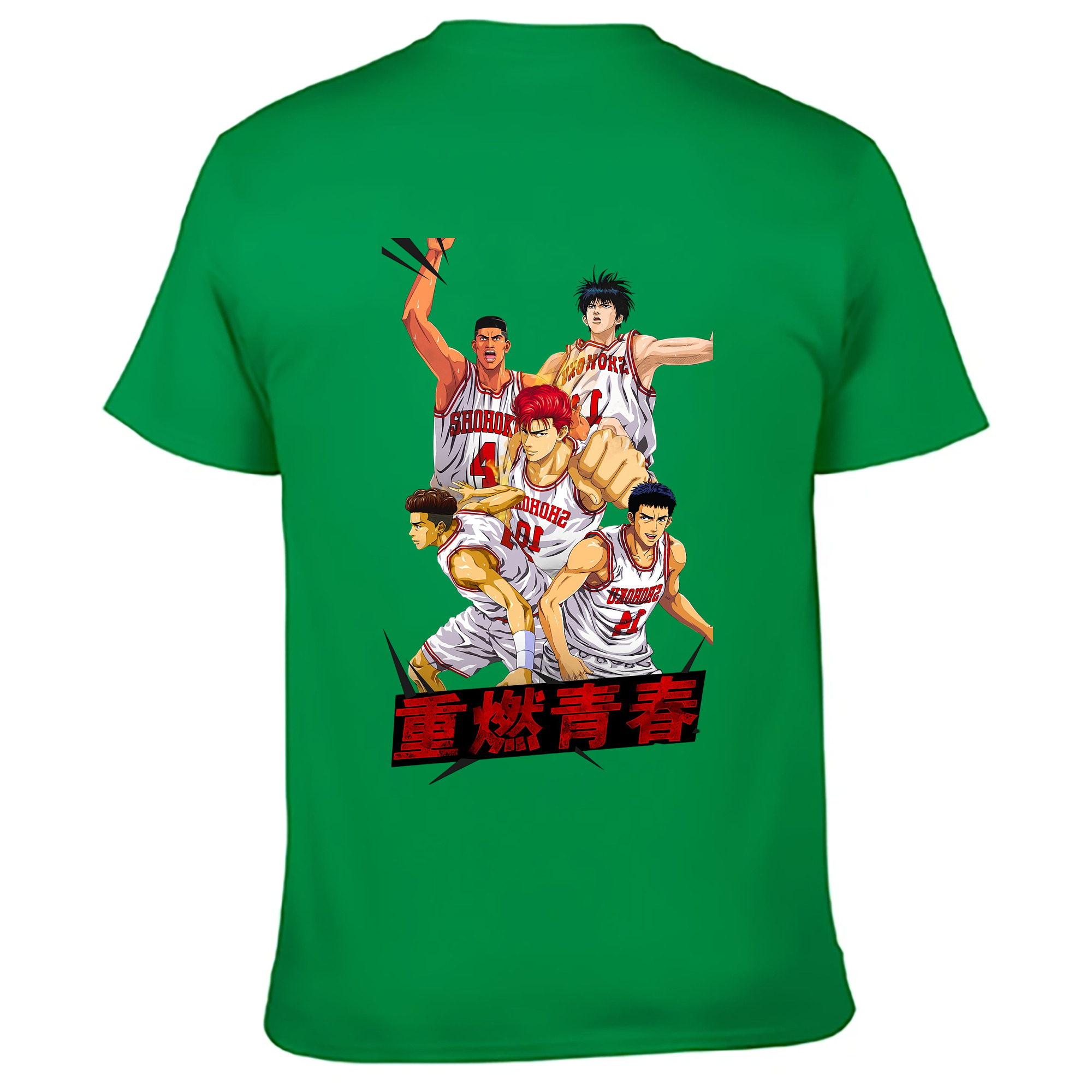 （画像用） SLAM DUNK／スラムダンク 綿100％ メンズ半袖Tシャツ（バックプリント） 通気性