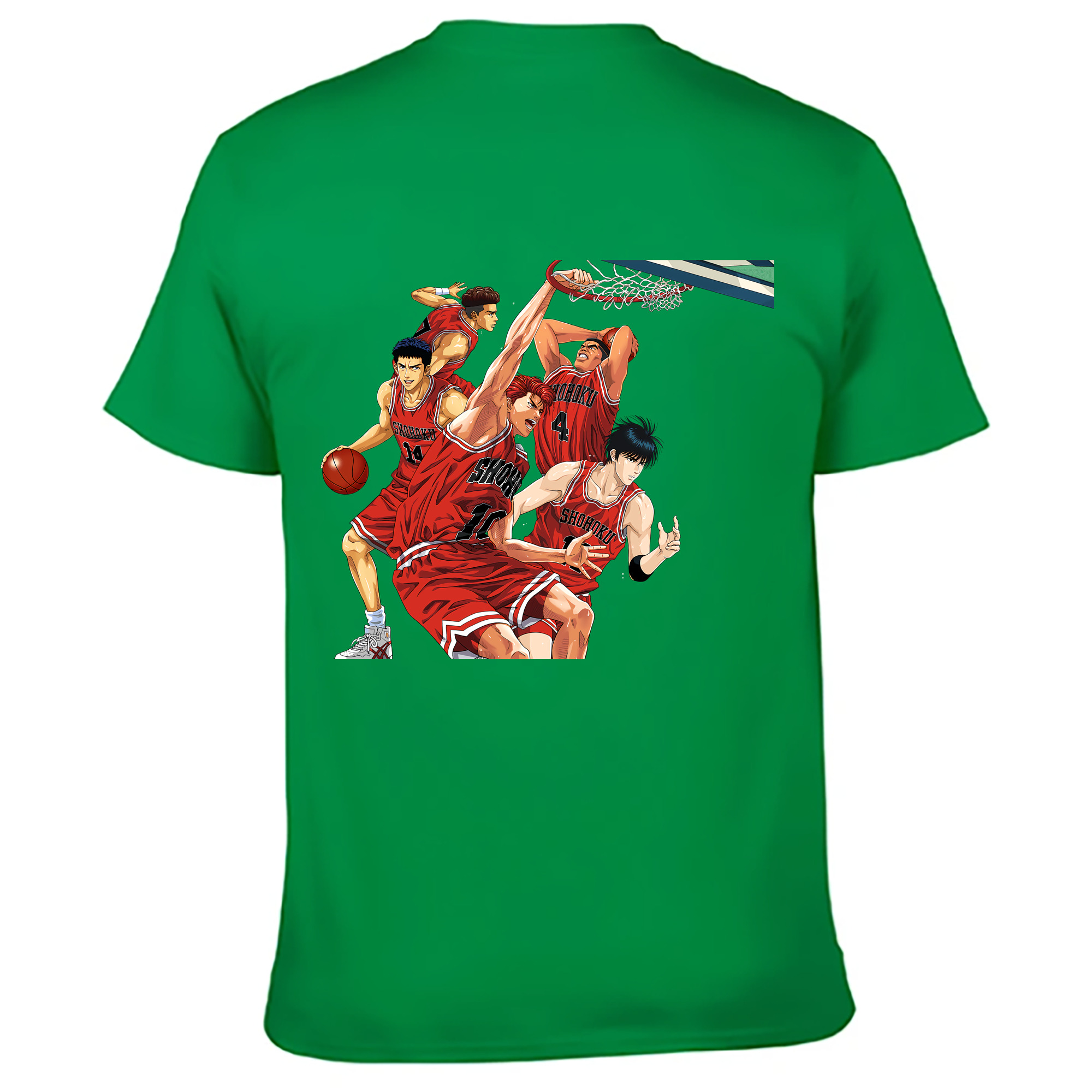 （画像用） SLAM DUNK／スラムダンク 綿100％ メンズ半袖Tシャツ（バックプリント） 通気性