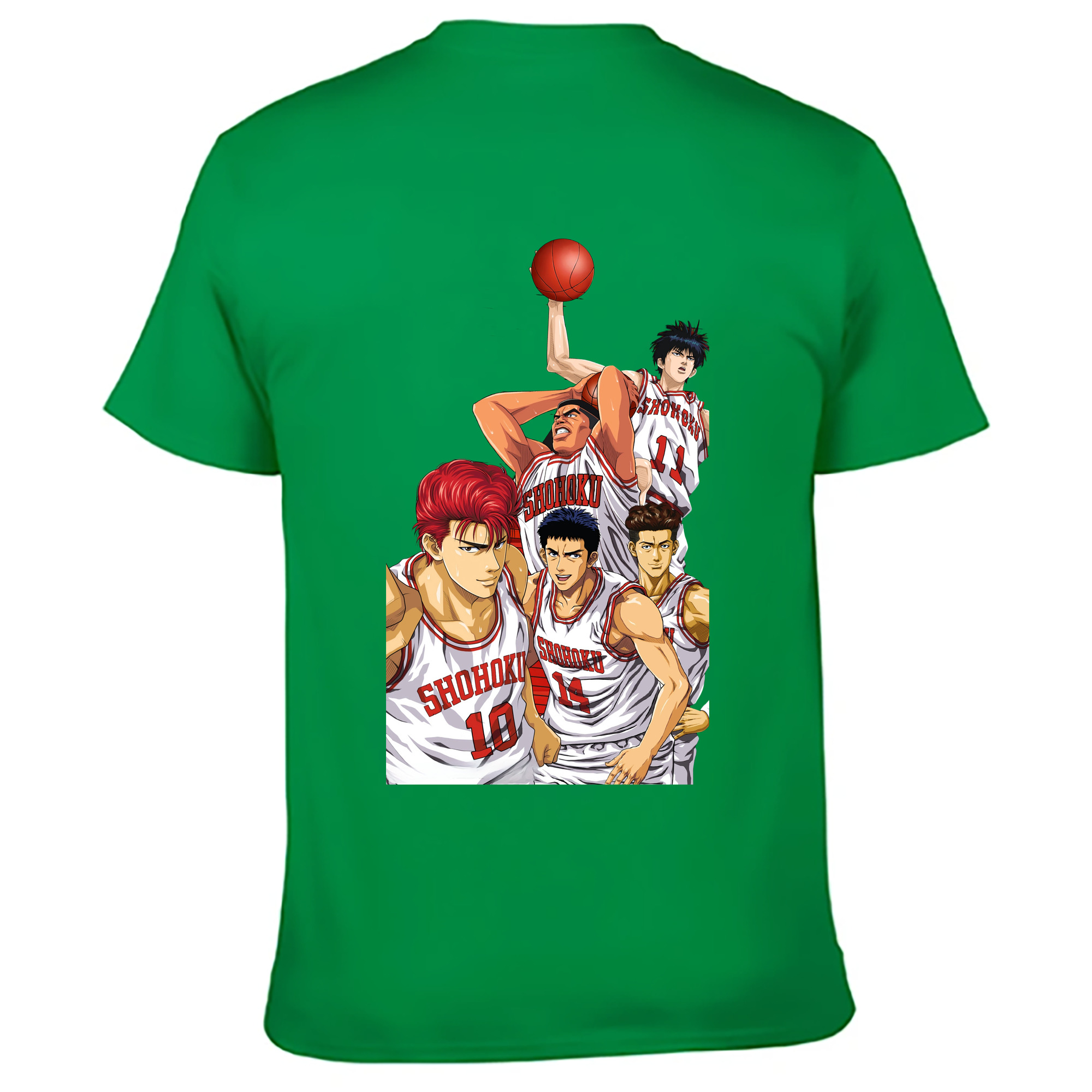 （画像用） SLAM DUNK／スラムダンク 綿100％ メンズ半袖Tシャツ（バックプリント） 通気性