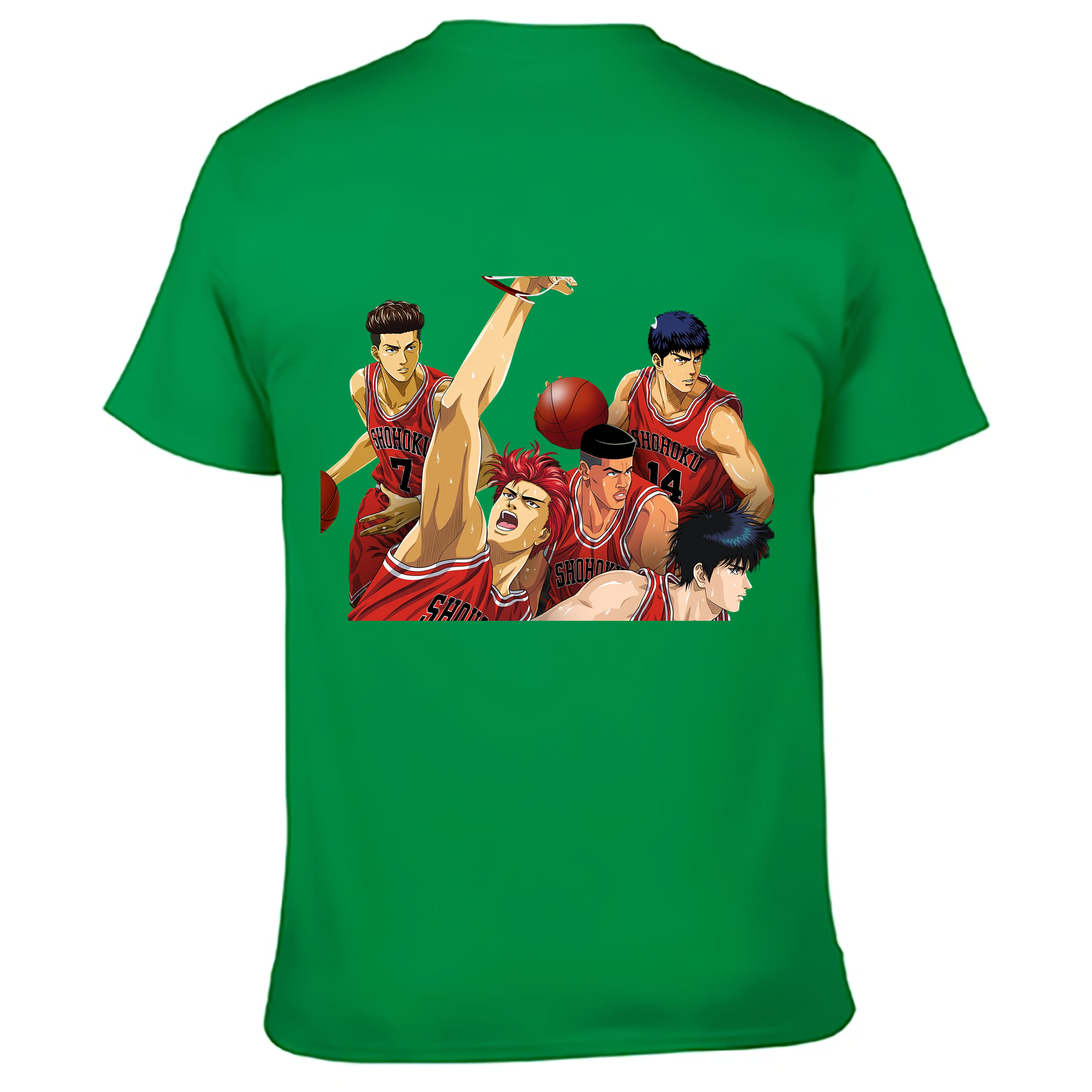 （画像用） SLAM DUNK／スラムダンク 綿100％ メンズ半袖Tシャツ（バックプリント） 通気性