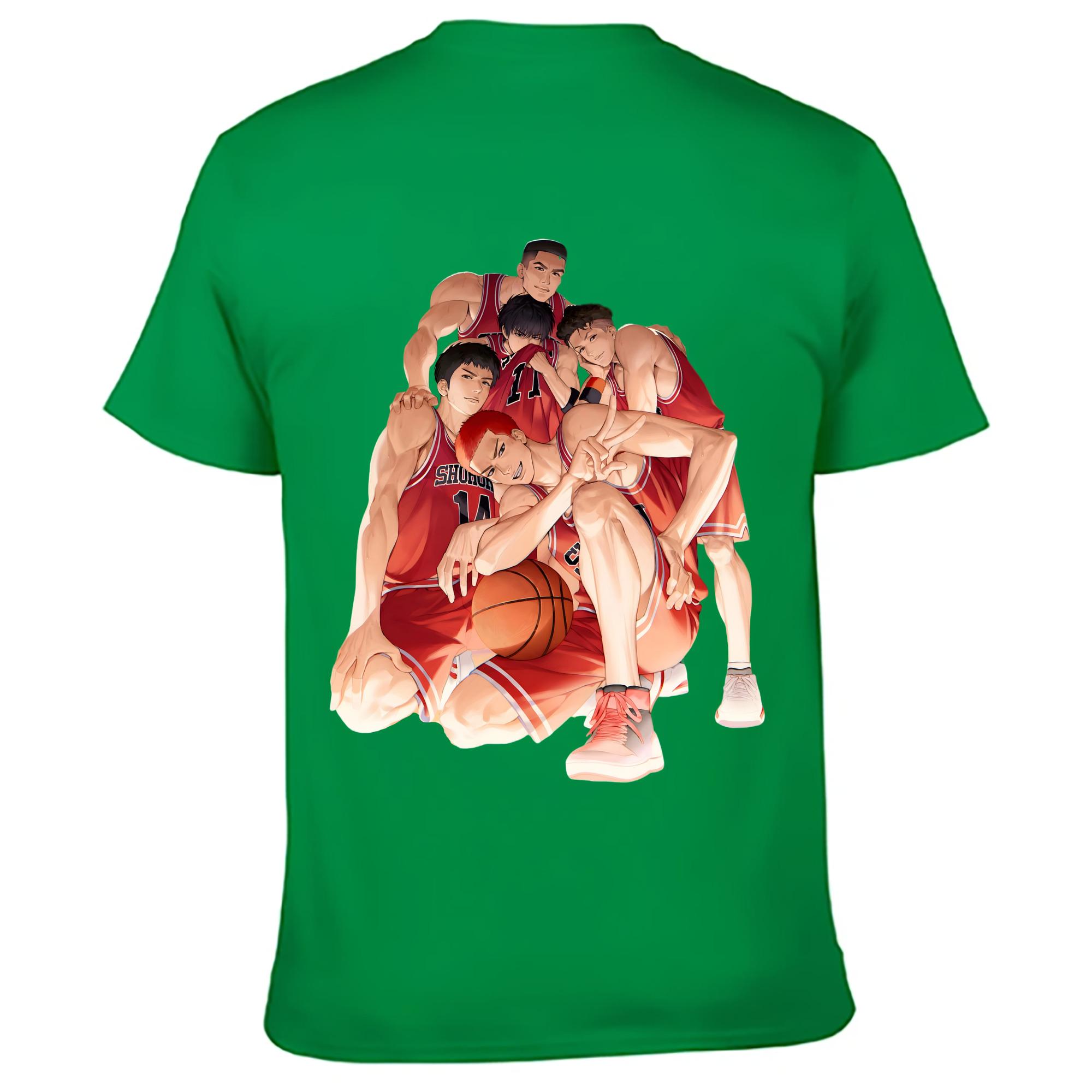 （画像用） SLAM DUNK／スラムダンク 綿100％ メンズ半袖Tシャツ（バックプリント） 通気性