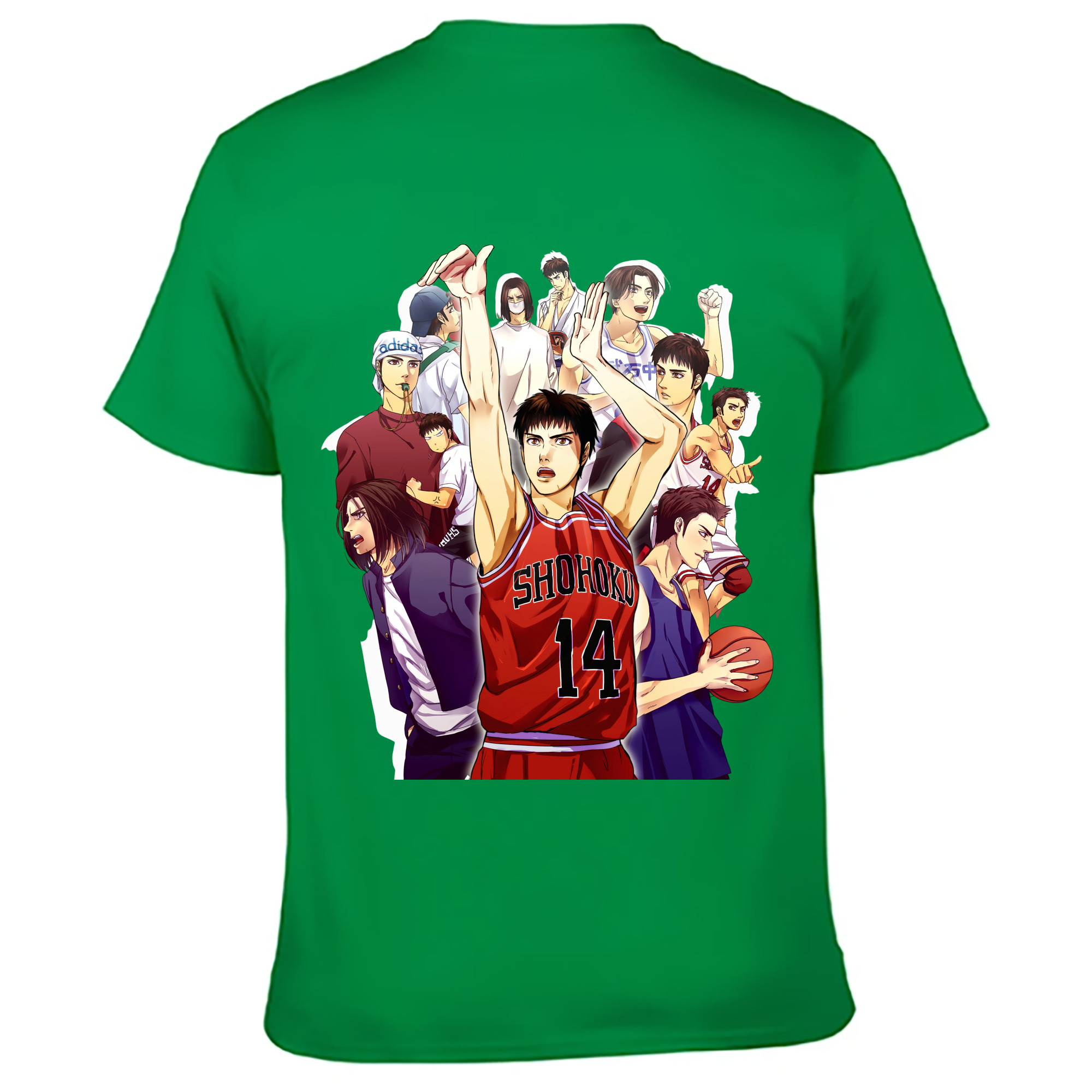 （画像用） SLAM DUNK／スラムダンク 綿100％ メンズ半袖Tシャツ（バックプリント） 通気性