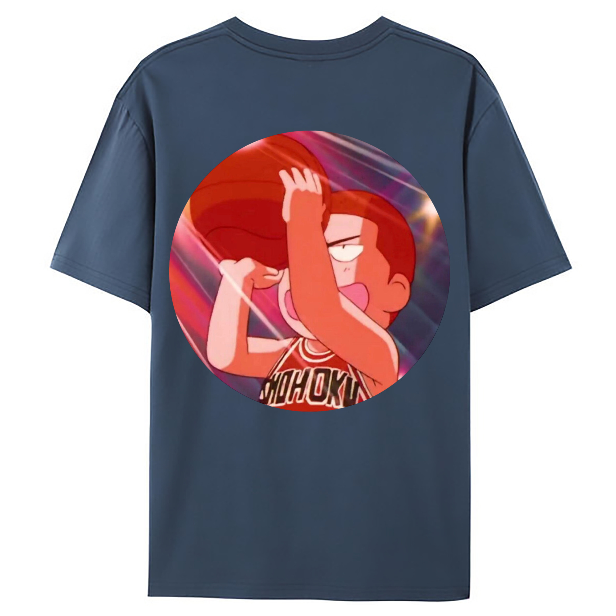 （画像用） SLAM DUNK／スラムダンク 綿100％ メンズ半袖Tシャツ（バックプリント） 通気性