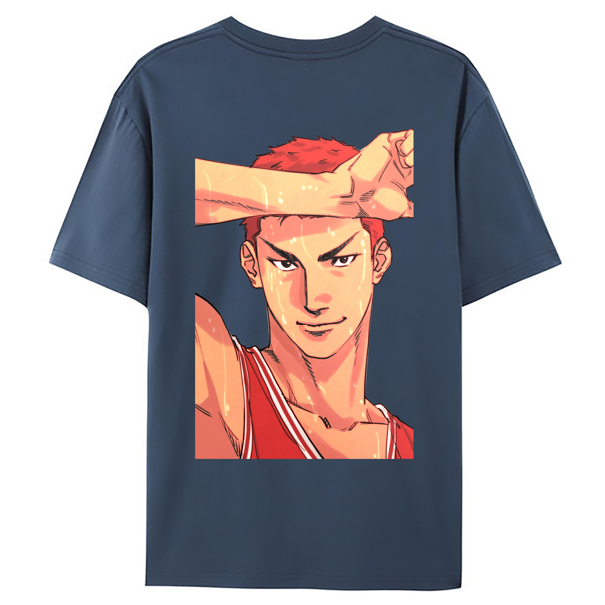 （画像用） SLAM DUNK／スラムダンク 綿100％ メンズ半袖Tシャツ（バックプリント） 通気性