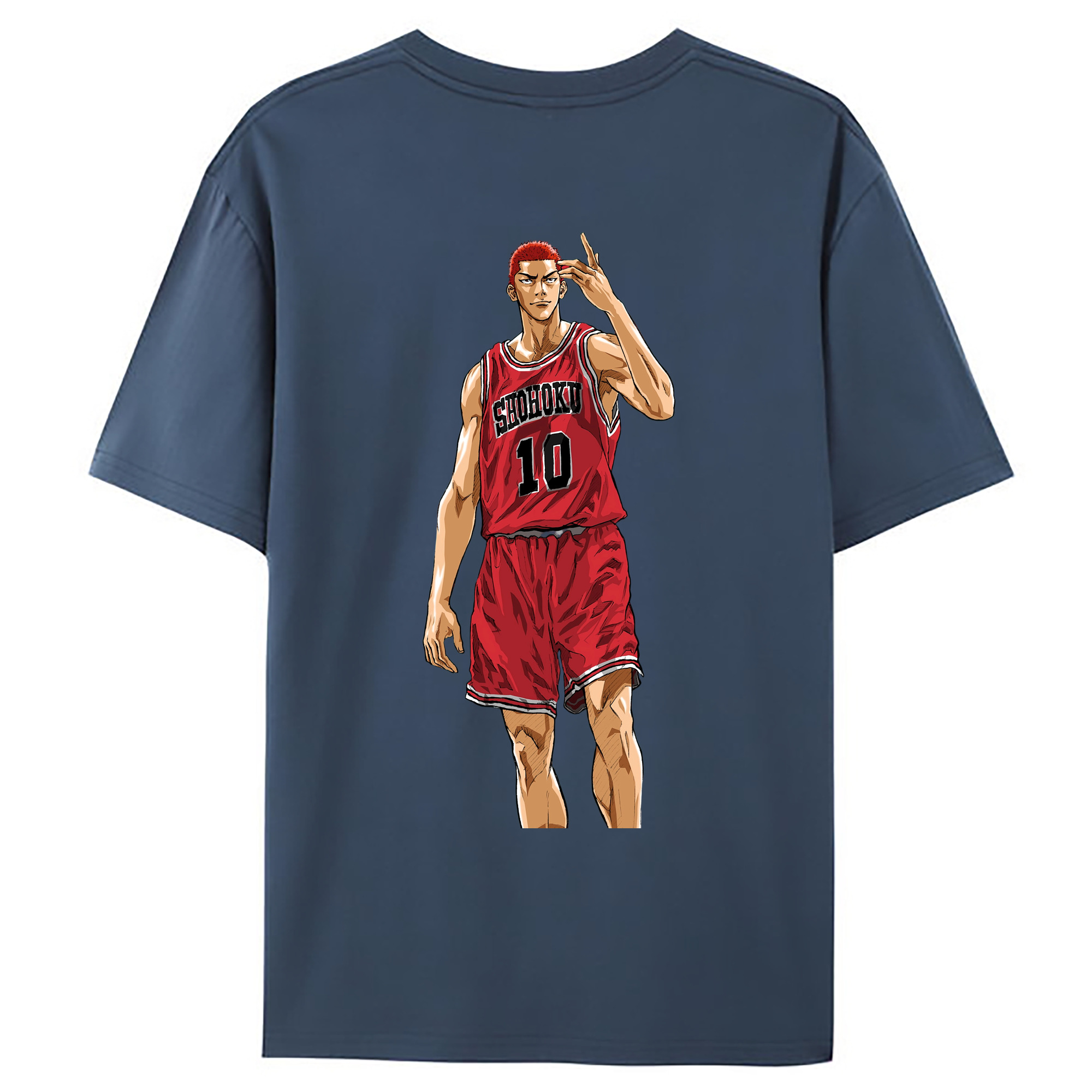 （画像用） SLAM DUNK／スラムダンク 綿100％ メンズ半袖Tシャツ（バックプリント） 通気性
