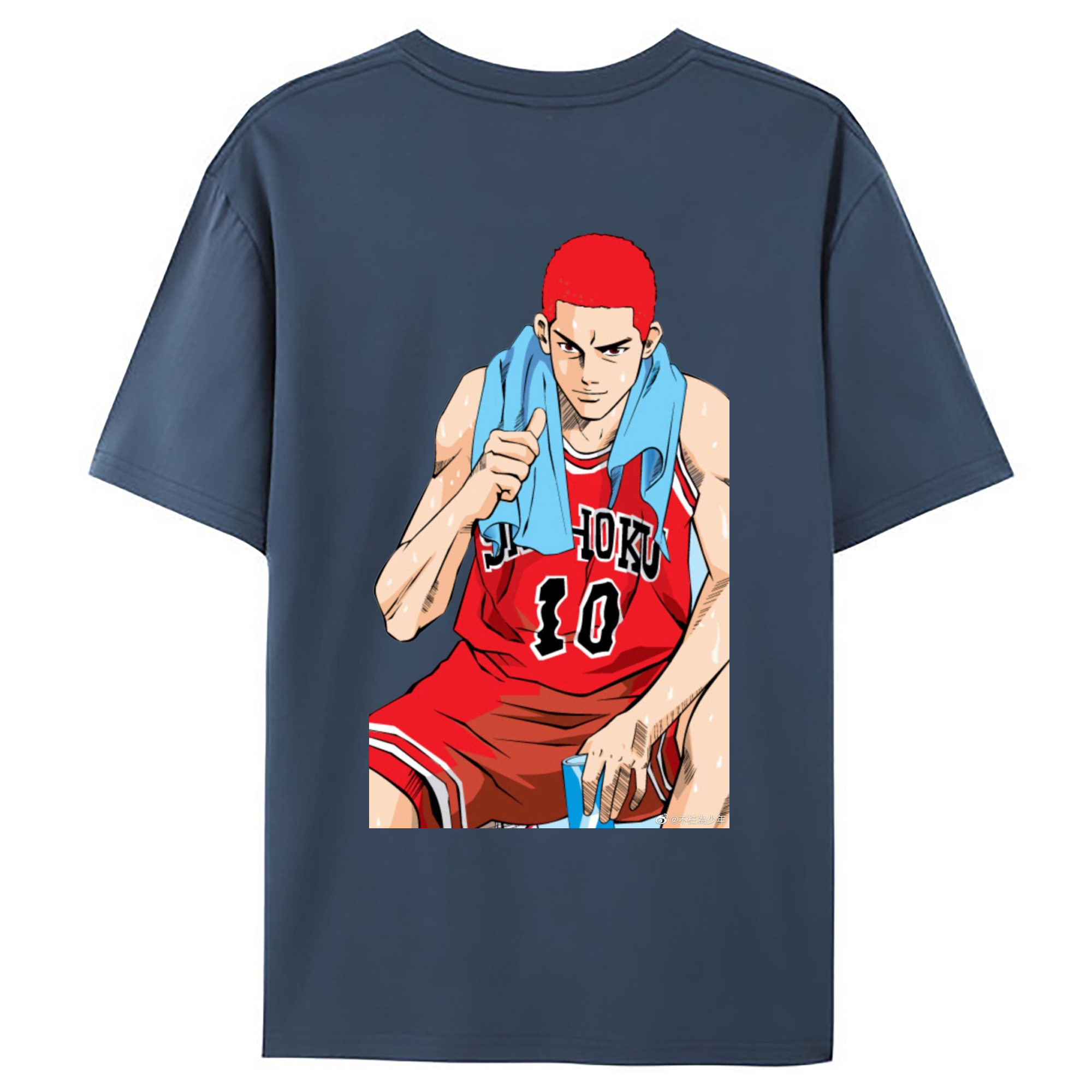 （画像用） SLAM DUNK／スラムダンク 綿100％ メンズ半袖Tシャツ（バックプリント） 通気性