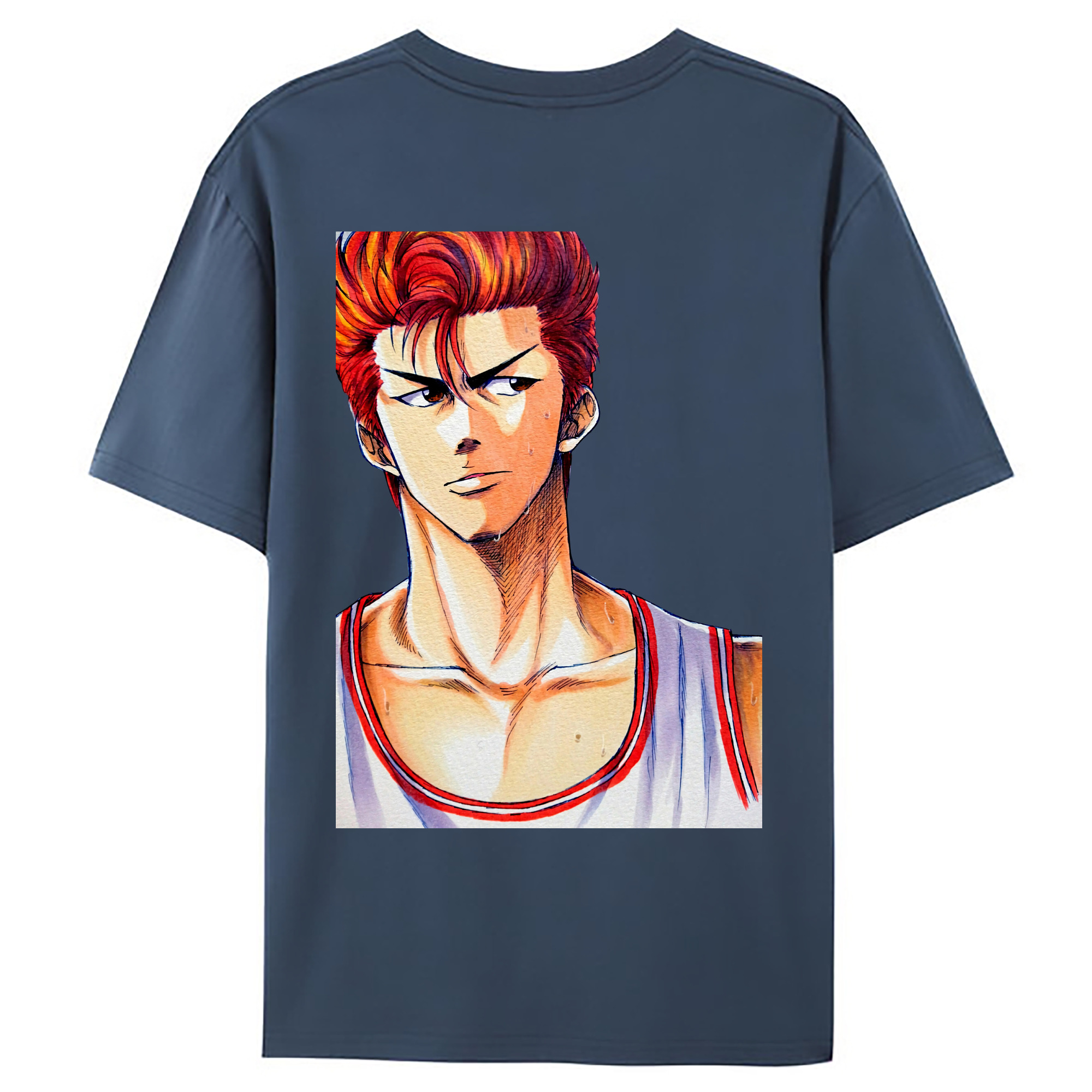（画像用） SLAM DUNK／スラムダンク 綿100％ メンズ半袖Tシャツ（バックプリント） 通気性