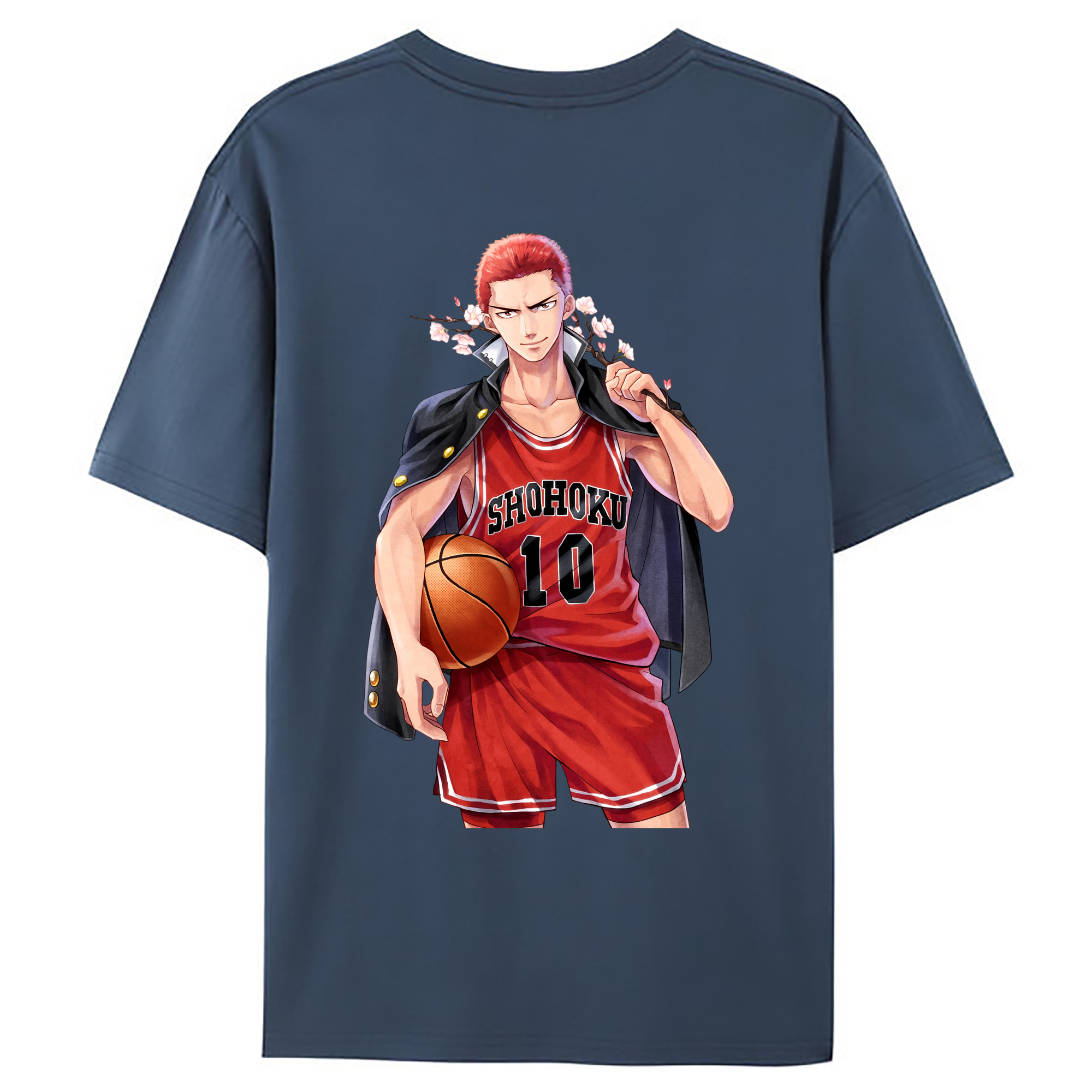 （画像用） SLAM DUNK／スラムダンク 綿100％ メンズ半袖Tシャツ（バックプリント） 通気性