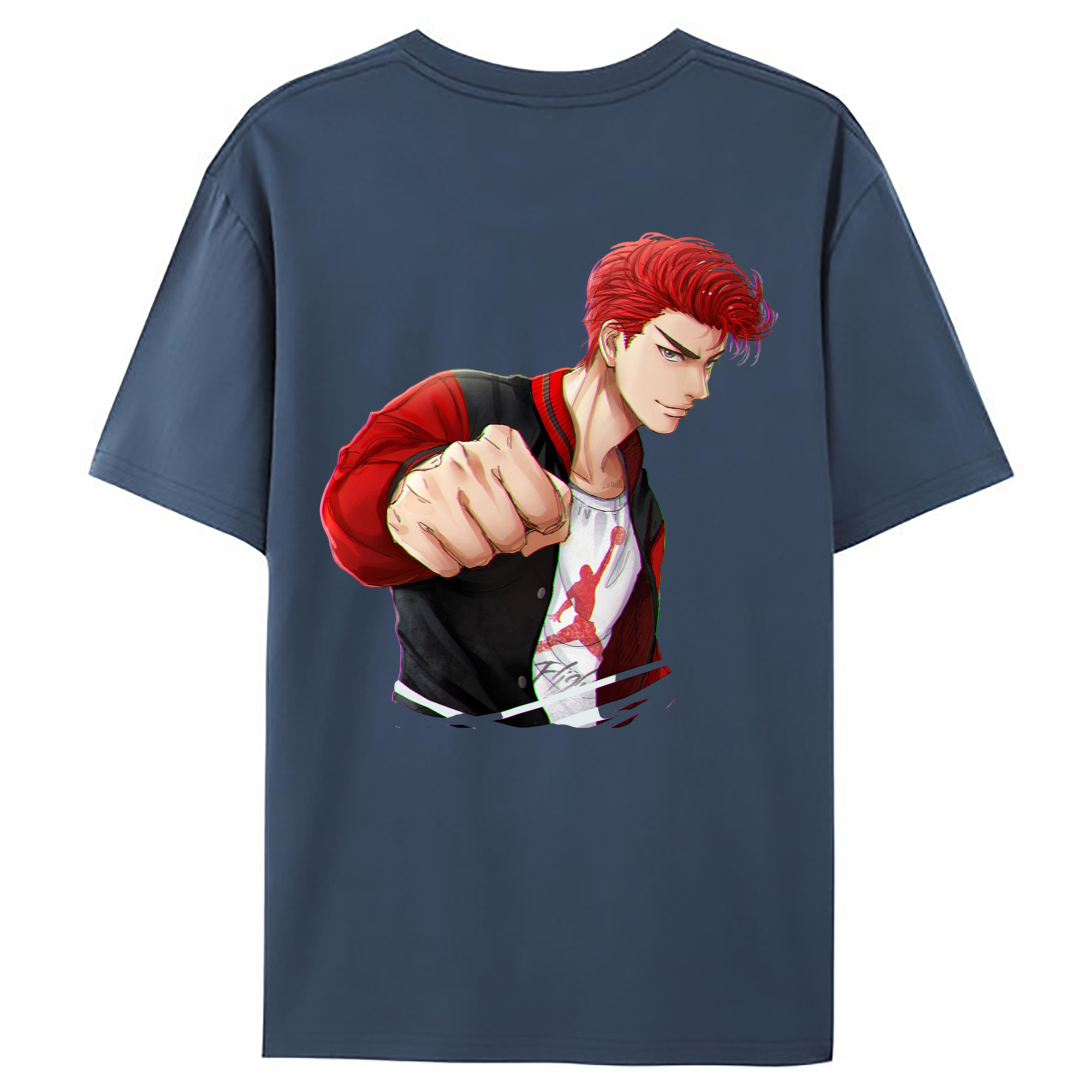 （画像用） SLAM DUNK／スラムダンク 綿100％ メンズ半袖Tシャツ（バックプリント） 通気性