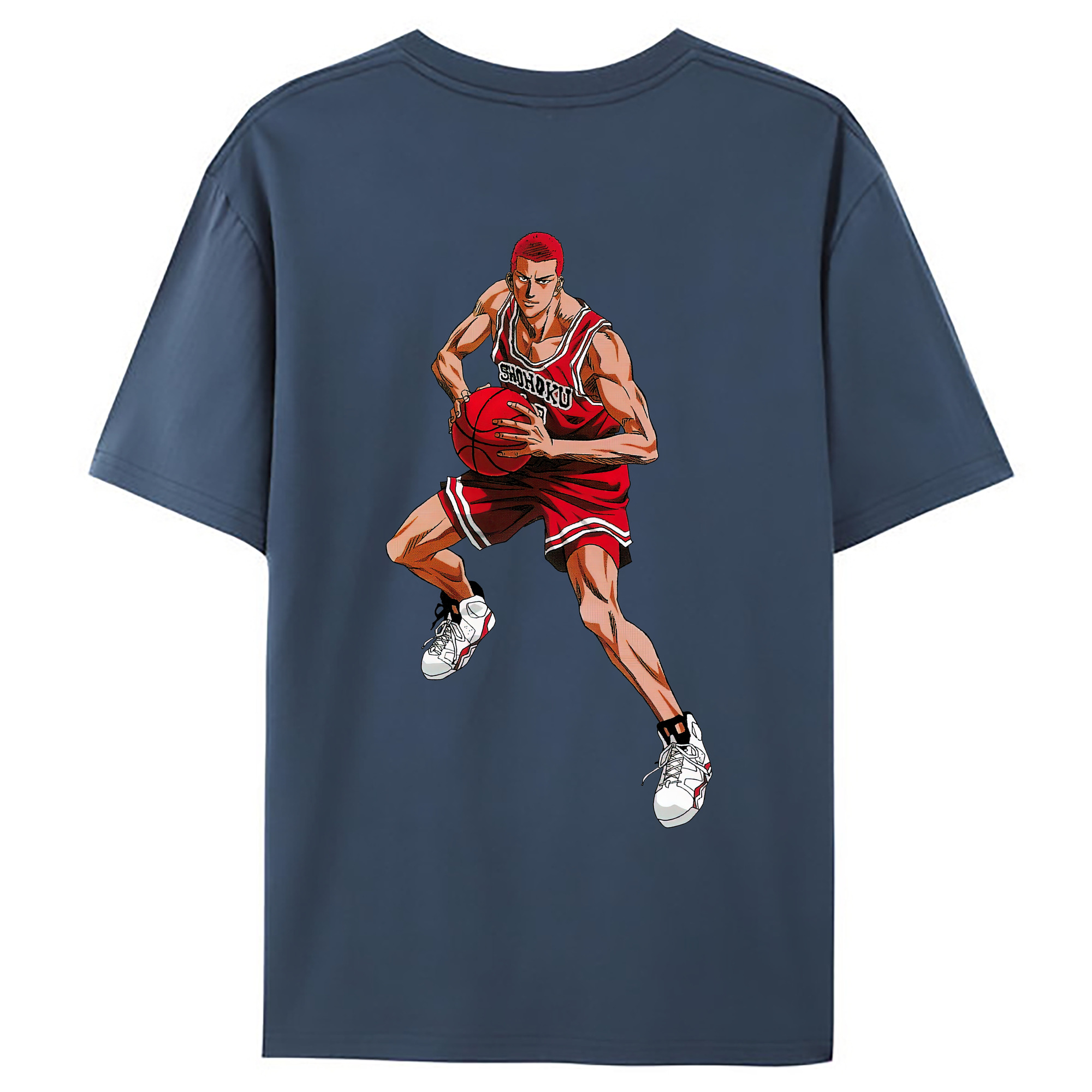 （画像用） SLAM DUNK／スラムダンク 綿100％ メンズ半袖Tシャツ（バックプリント） 通気性