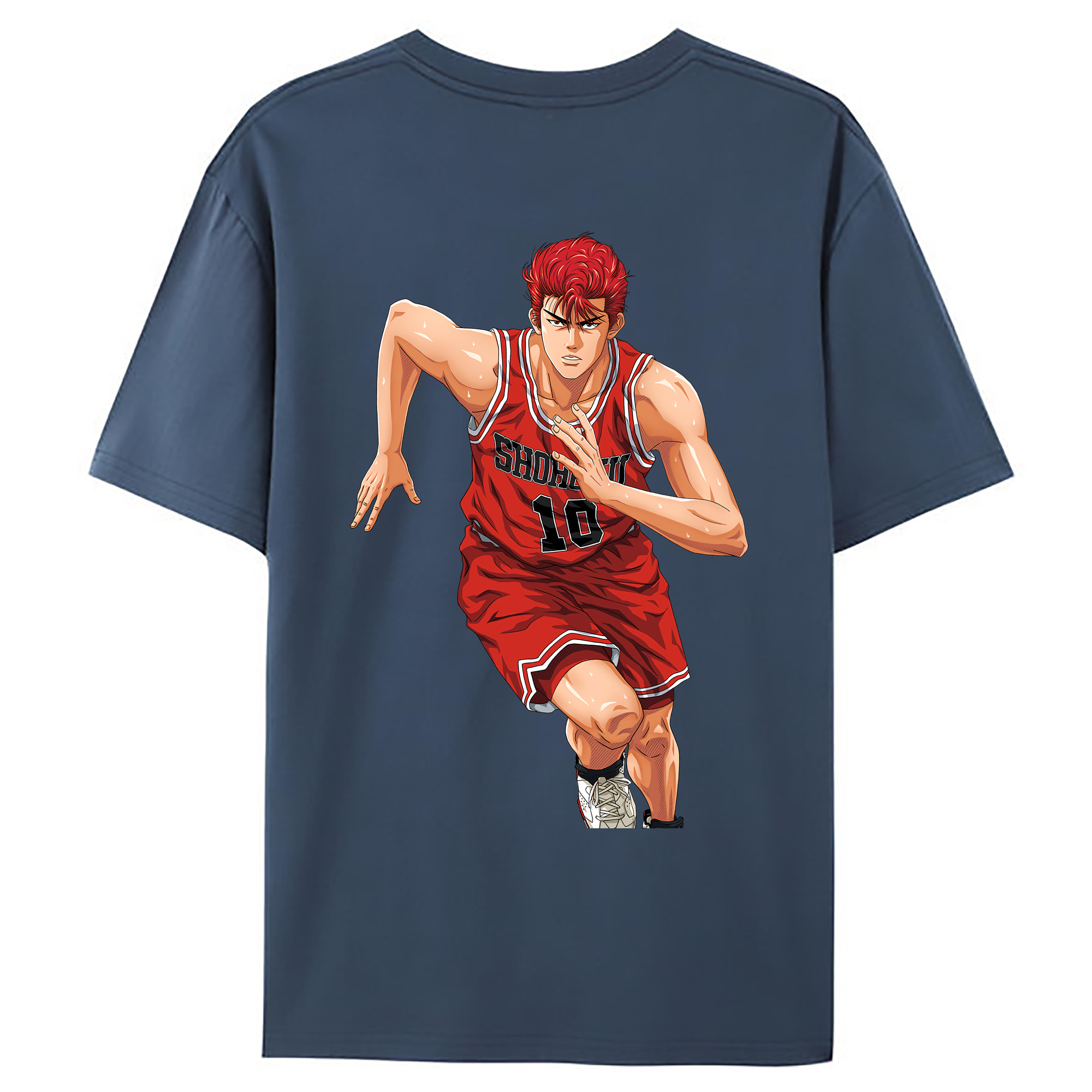 （画像用） SLAM DUNK／スラムダンク 綿100％ メンズ半袖Tシャツ（バックプリント） 通気性