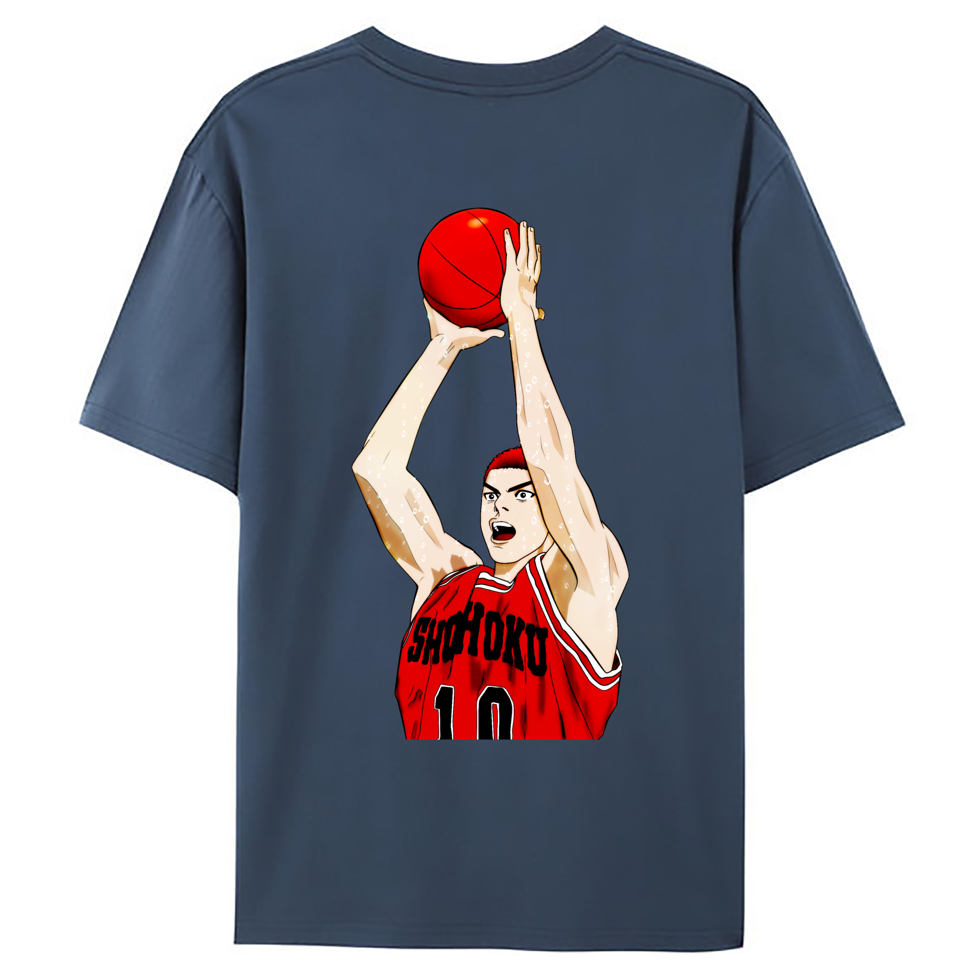 （画像用） SLAM DUNK／スラムダンク 綿100％ メンズ半袖Tシャツ（バックプリント） 通気性