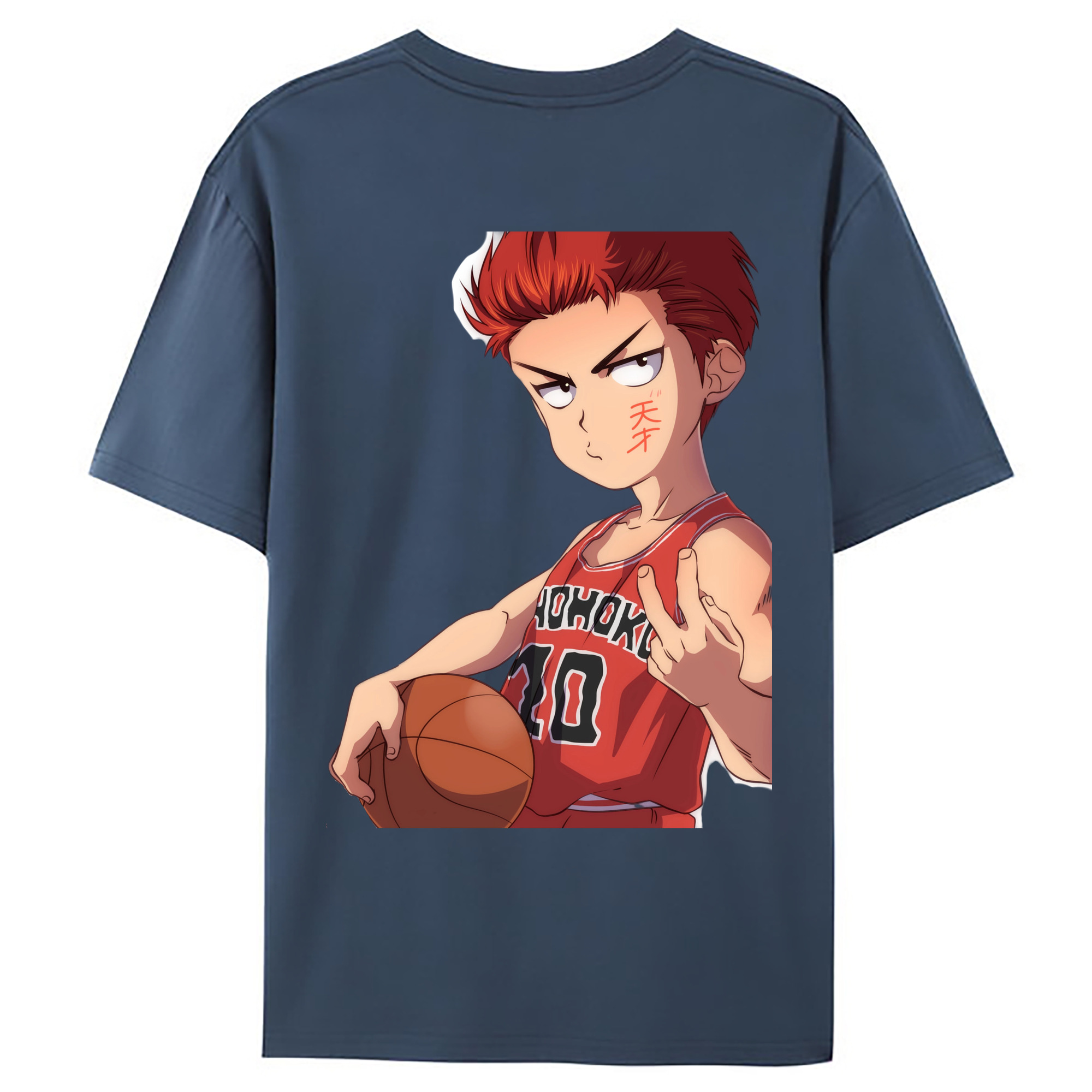 （画像用） SLAM DUNK／スラムダンク 綿100％ メンズ半袖Tシャツ（バックプリント） 通気性