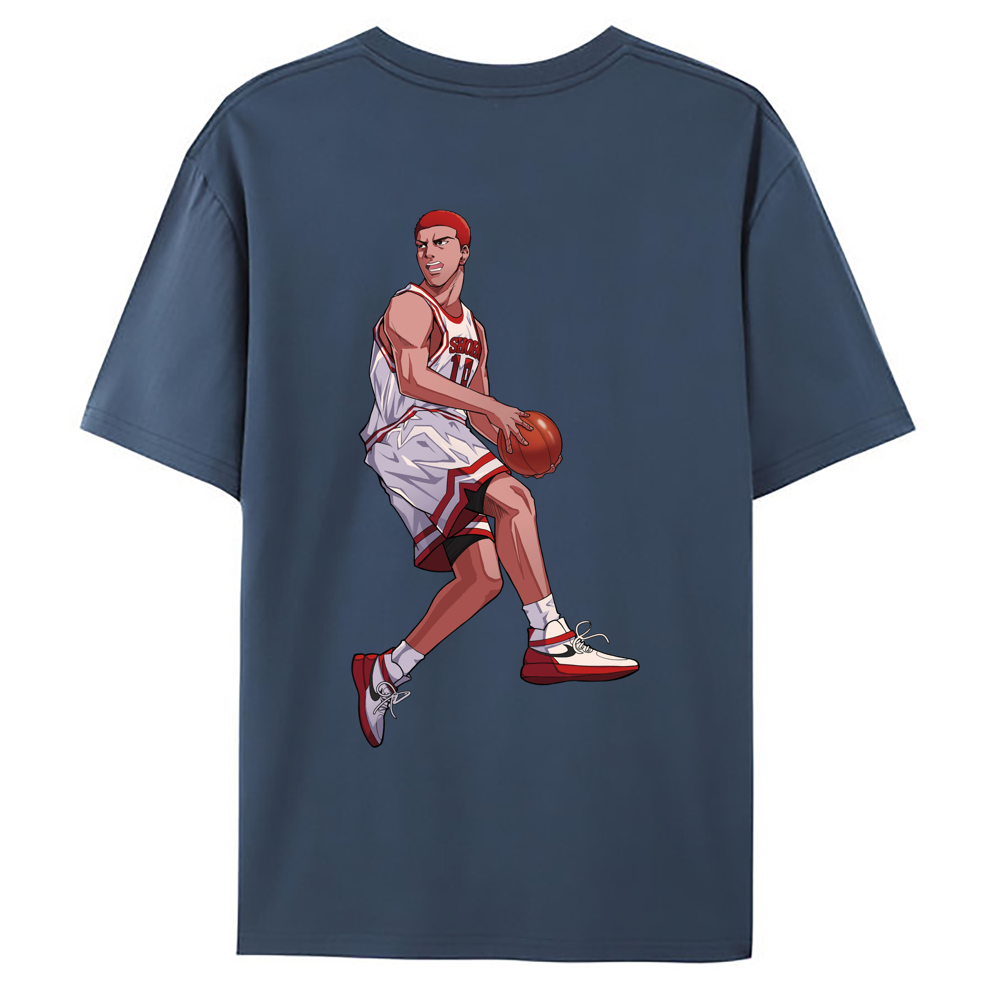 （画像用） SLAM DUNK／スラムダンク 綿100％ メンズ半袖Tシャツ（バックプリント） 通気性