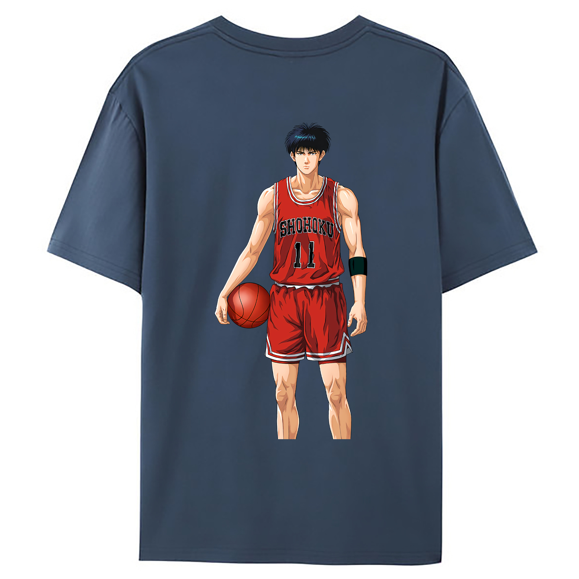 （画像用） SLAM DUNK／スラムダンク 綿100％ メンズ半袖Tシャツ（バックプリント） 通気性