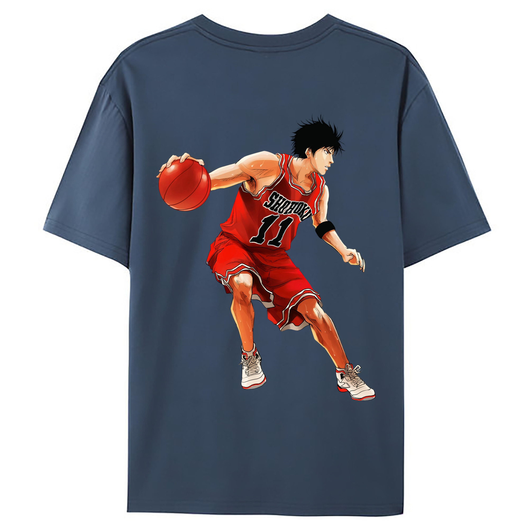（画像用） SLAM DUNK／スラムダンク 綿100％ メンズ半袖Tシャツ（バックプリント） 通気性