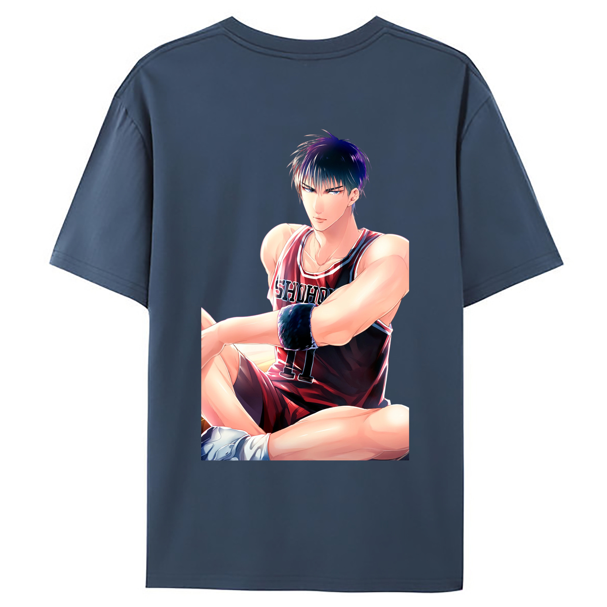 （画像用） SLAM DUNK／スラムダンク 綿100％ メンズ半袖Tシャツ（バックプリント） 通気性