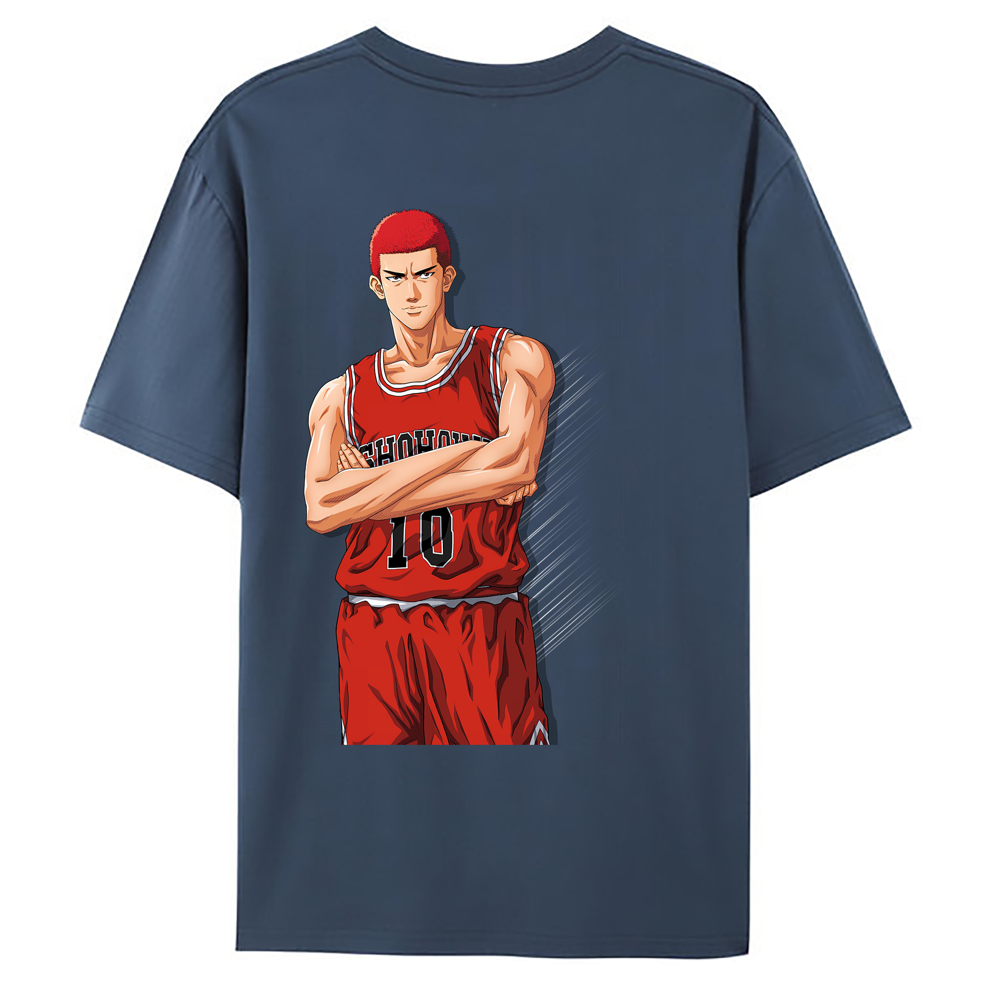 （画像用） SLAM DUNK／スラムダンク 綿100％ メンズ半袖Tシャツ（バックプリント） 通気性