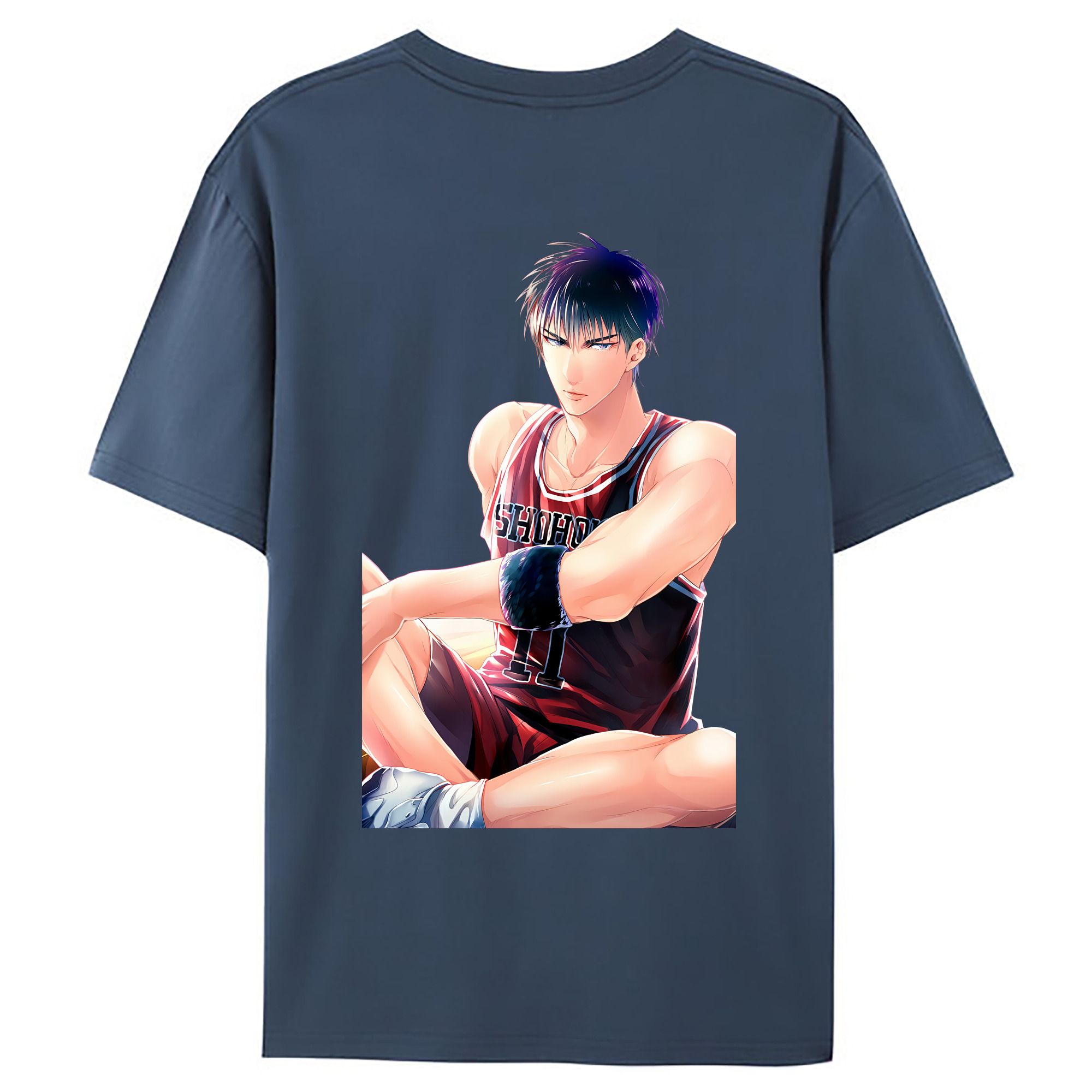 （画像用） SLAM DUNK／スラムダンク 綿100％ メンズ半袖Tシャツ（バックプリント） 通気性