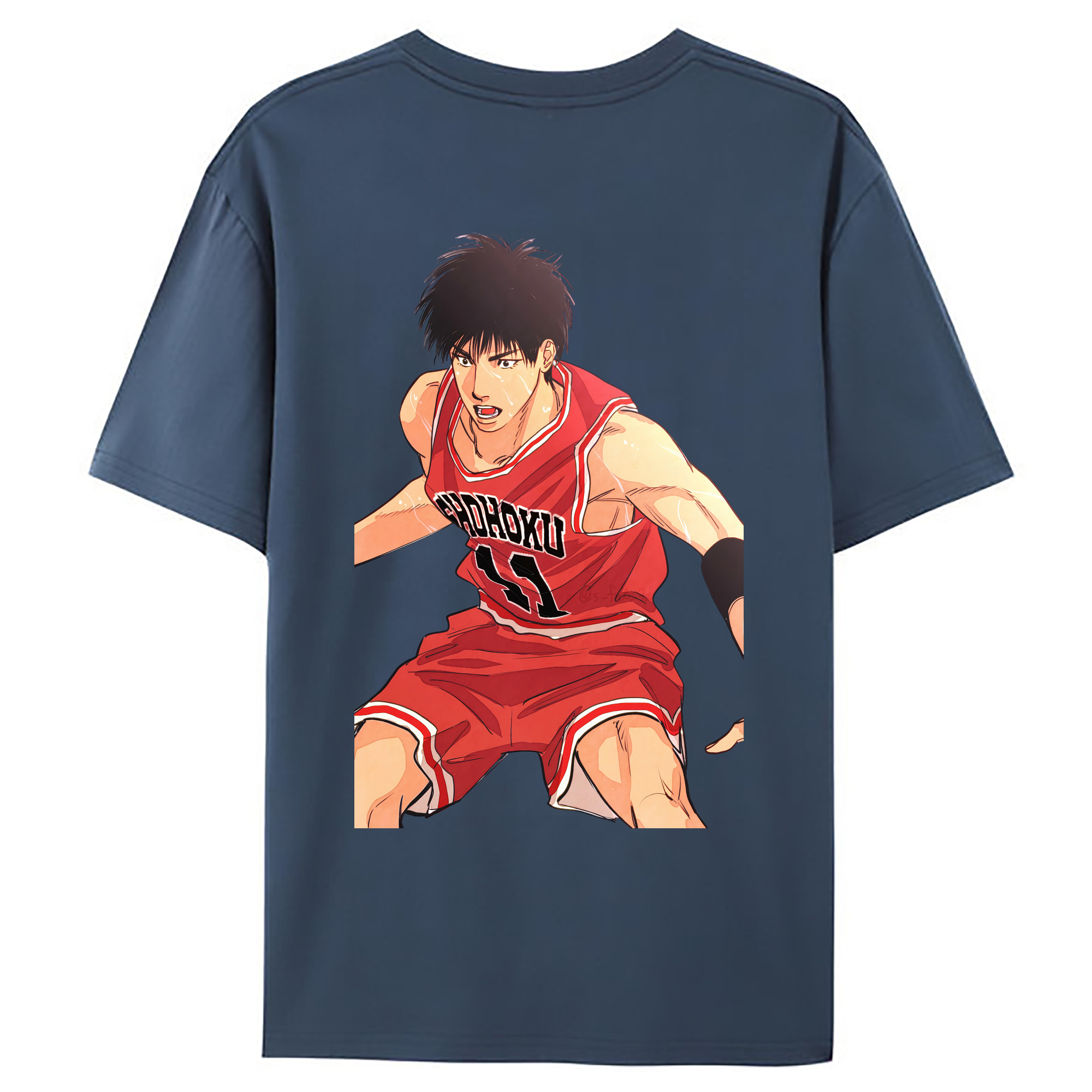 （画像用） SLAM DUNK／スラムダンク 綿100％ メンズ半袖Tシャツ（バックプリント） 通気性