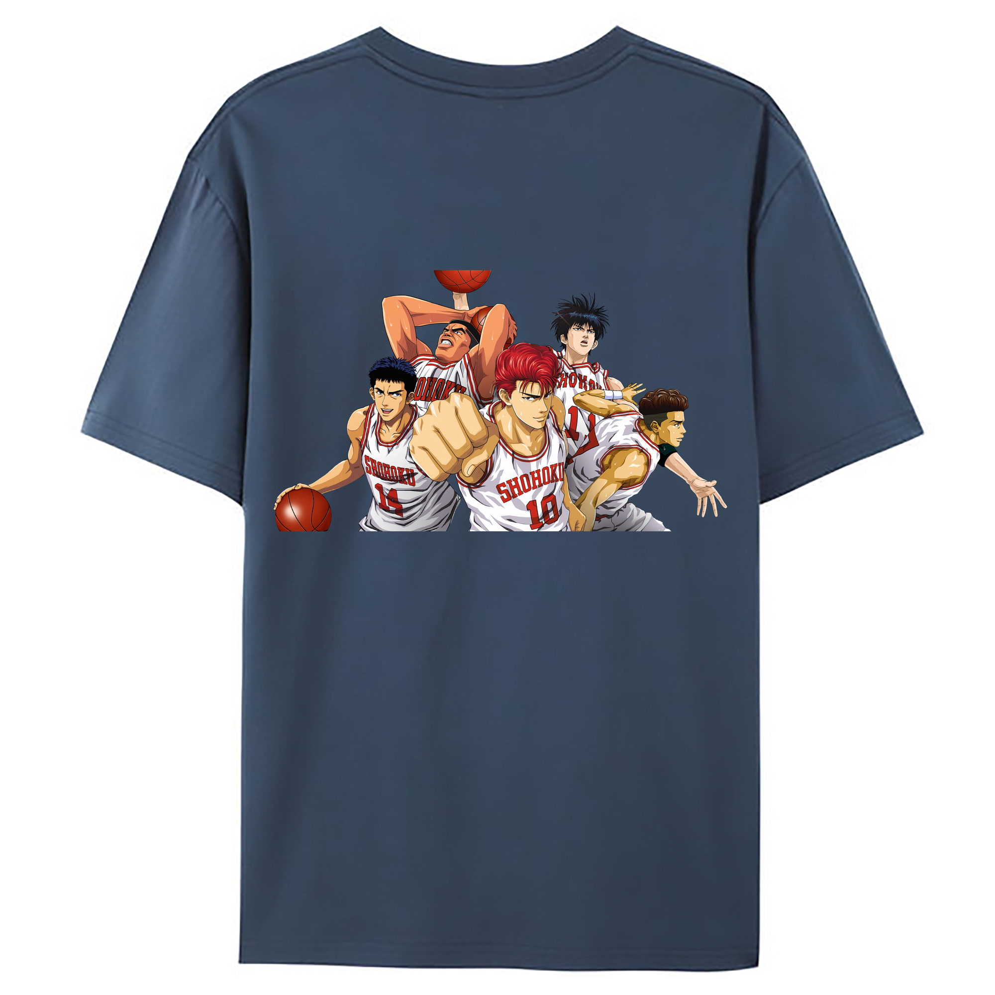 （画像用） SLAM DUNK／スラムダンク 綿100％ メンズ半袖Tシャツ（バックプリント） 通気性