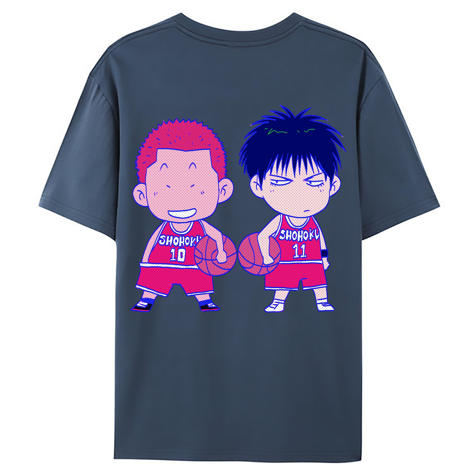 （画像用） SLAM DUNK／スラムダンク 綿100％ メンズ半袖Tシャツ（バックプリント） 通気性