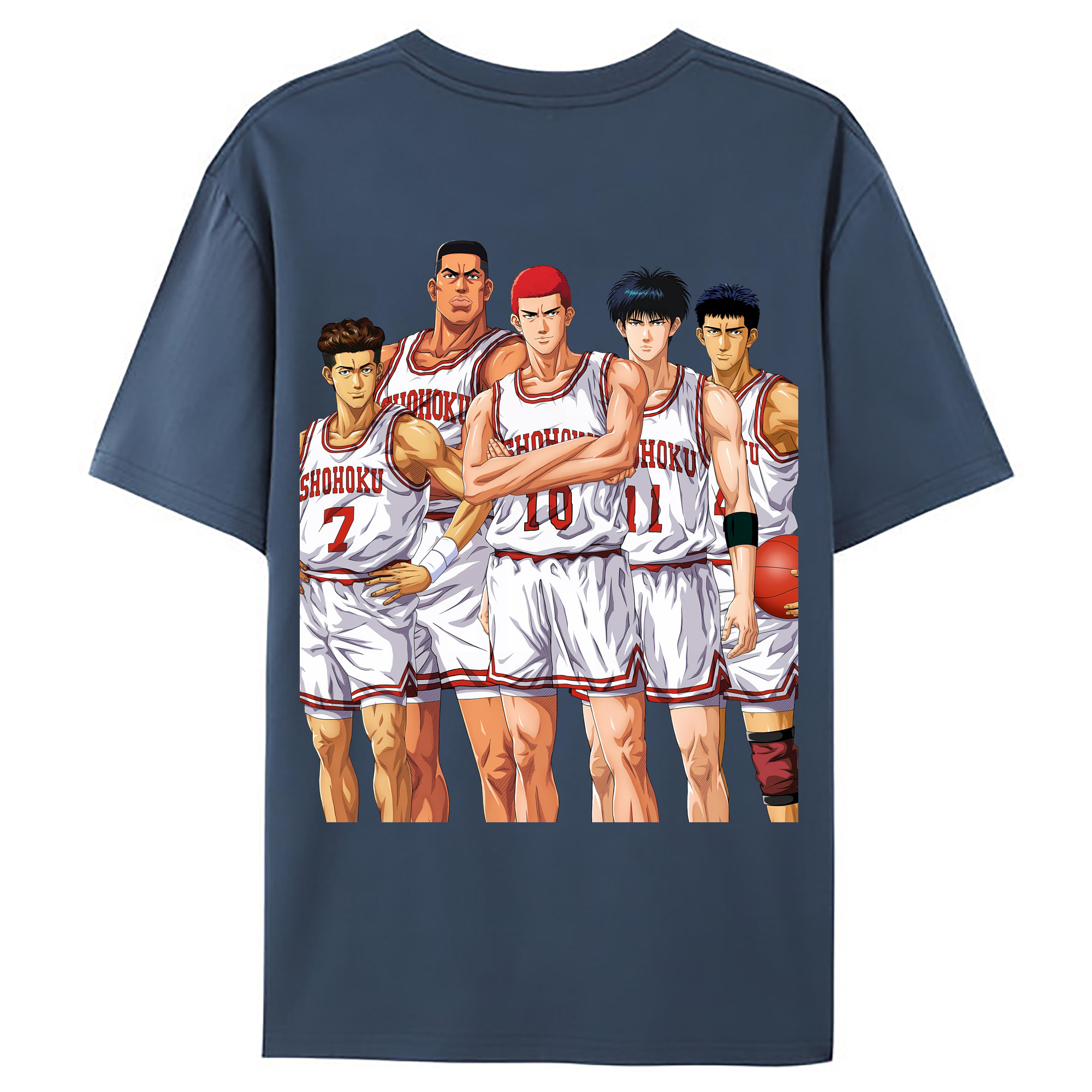 （画像用） SLAM DUNK／スラムダンク 綿100％ メンズ半袖Tシャツ（バックプリント） 通気性