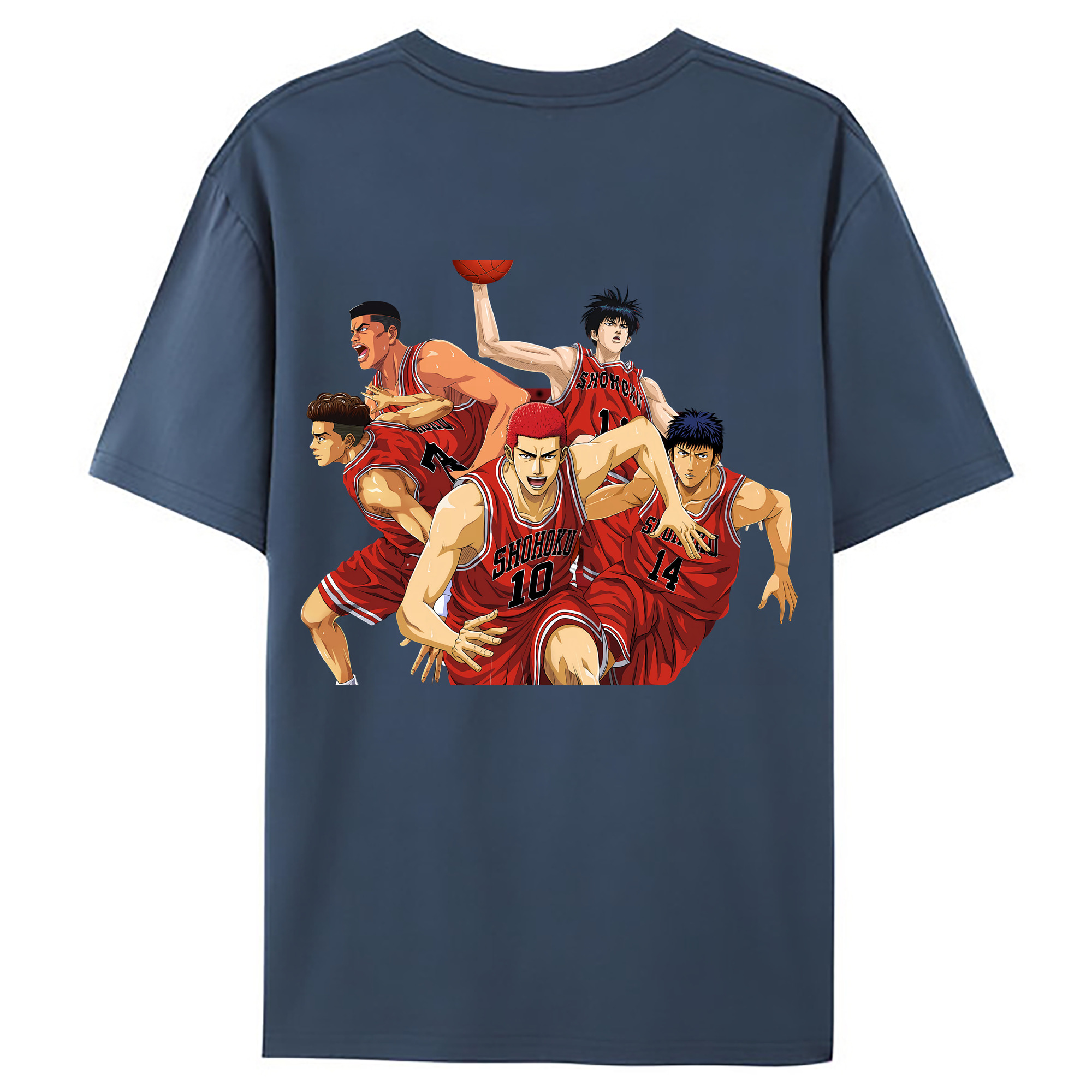 （画像用） SLAM DUNK／スラムダンク 綿100％ メンズ半袖Tシャツ（バックプリント） 通気性