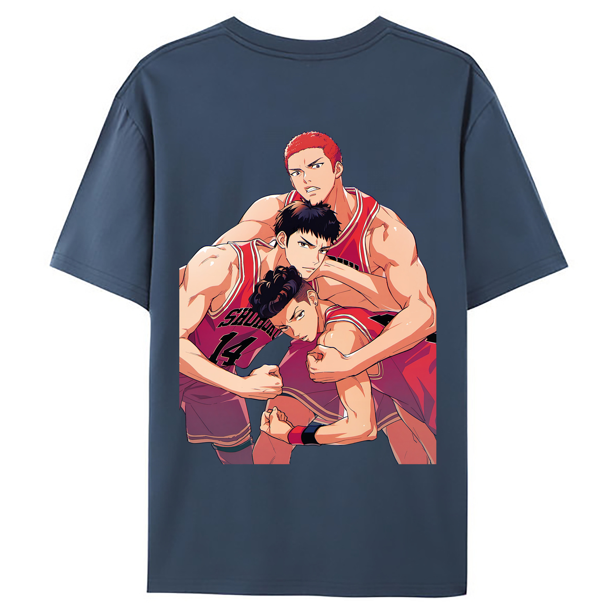 （画像用） SLAM DUNK／スラムダンク 綿100％ メンズ半袖Tシャツ（バックプリント） 通気性