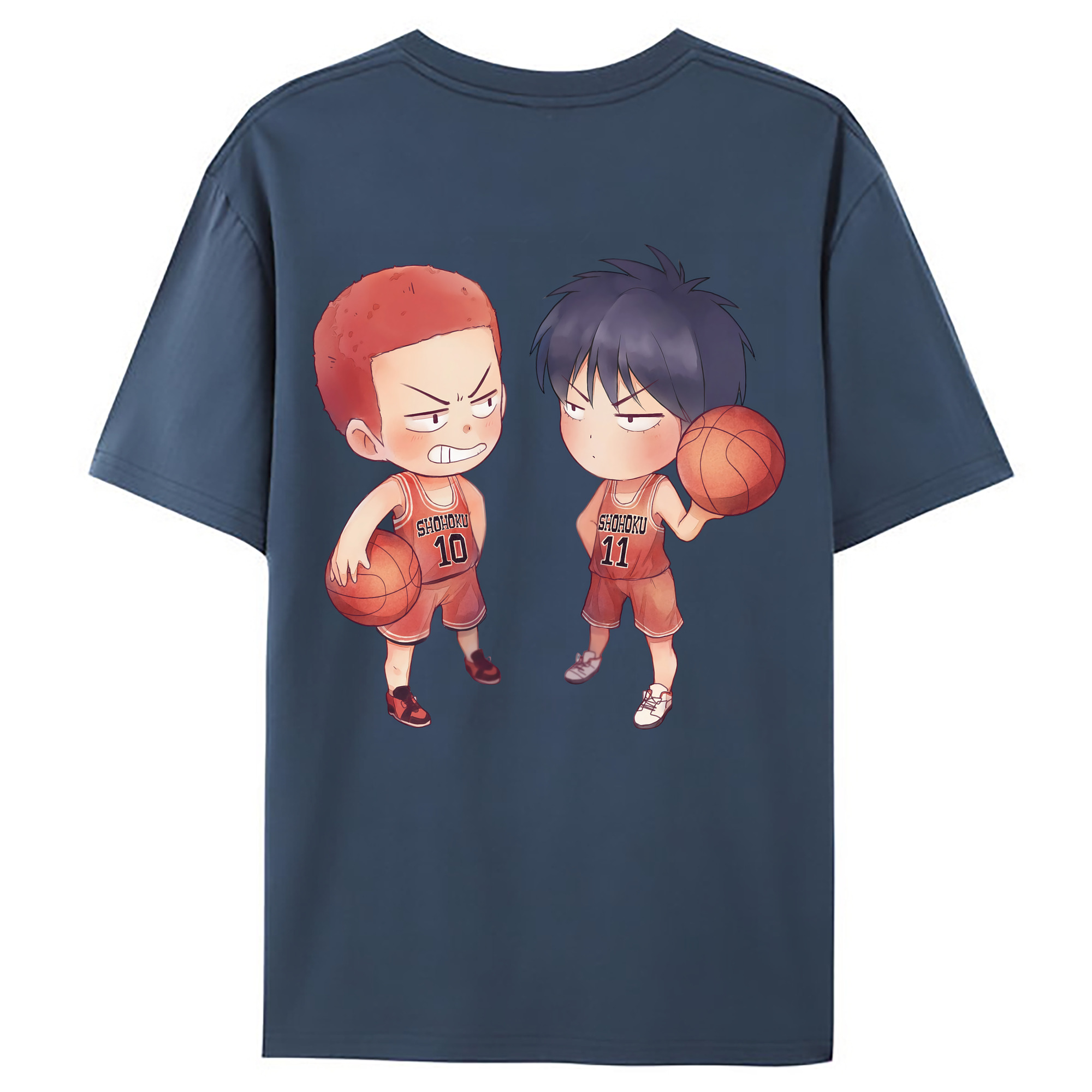 （画像用） SLAM DUNK／スラムダンク 綿100％ メンズ半袖Tシャツ（バックプリント） 通気性