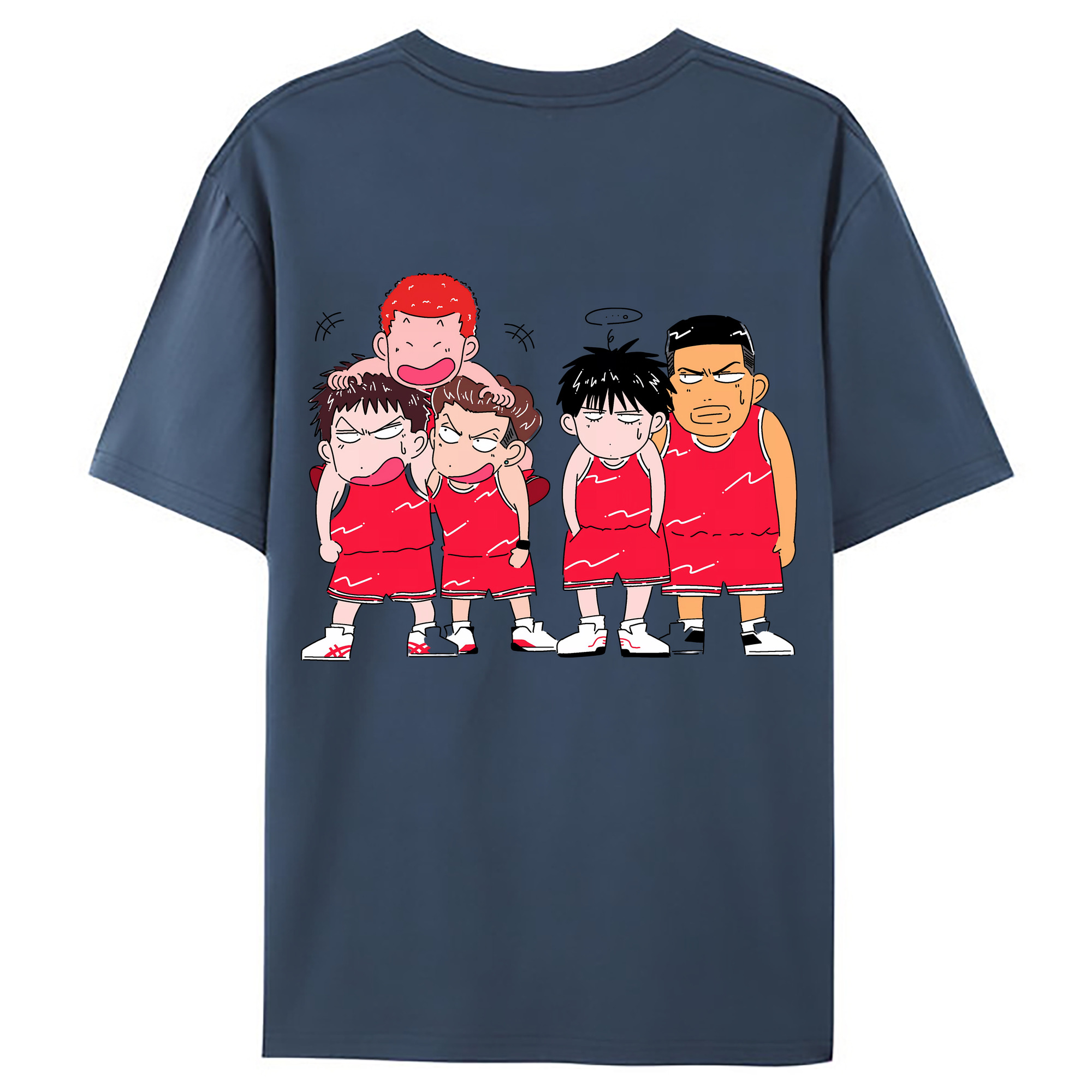 （画像用） SLAM DUNK／スラムダンク 綿100％ メンズ半袖Tシャツ（バックプリント） 通気性