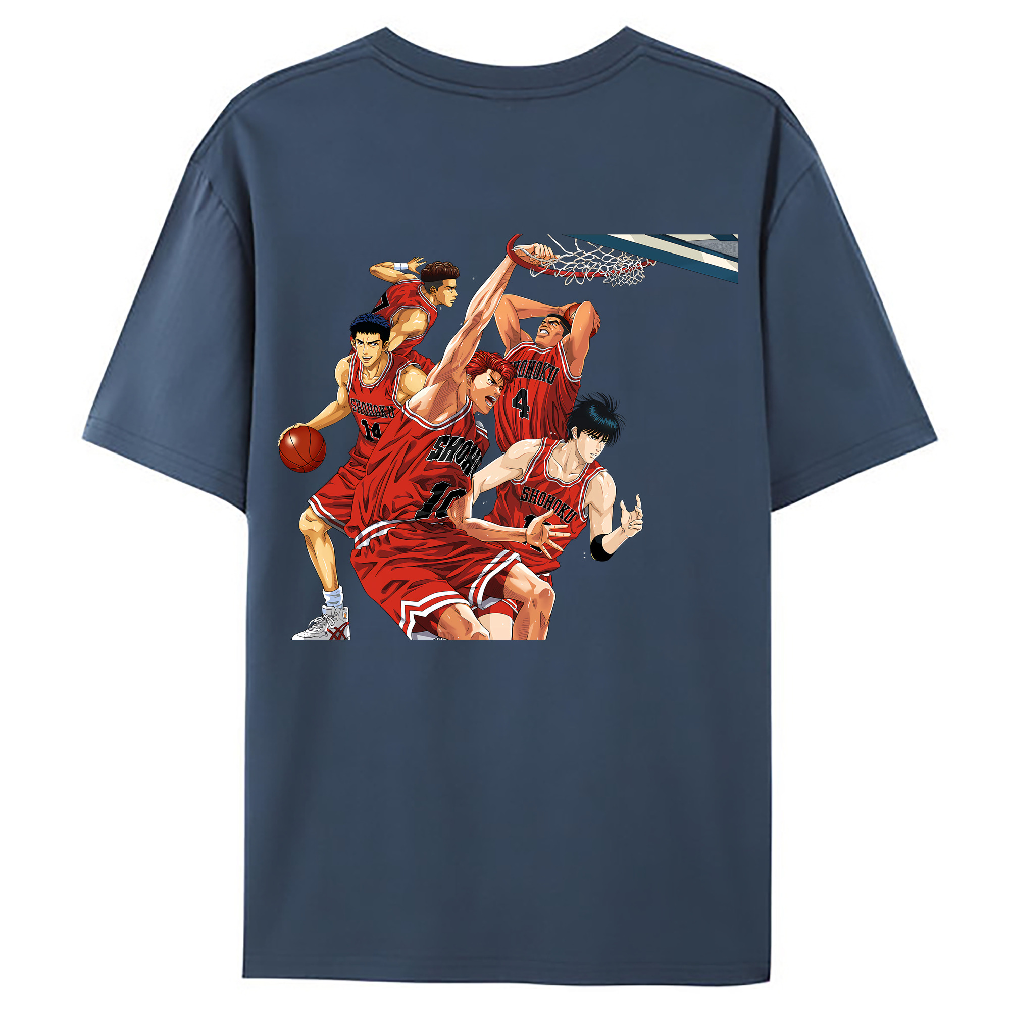 （画像用） SLAM DUNK／スラムダンク 綿100％ メンズ半袖Tシャツ（バックプリント） 通気性