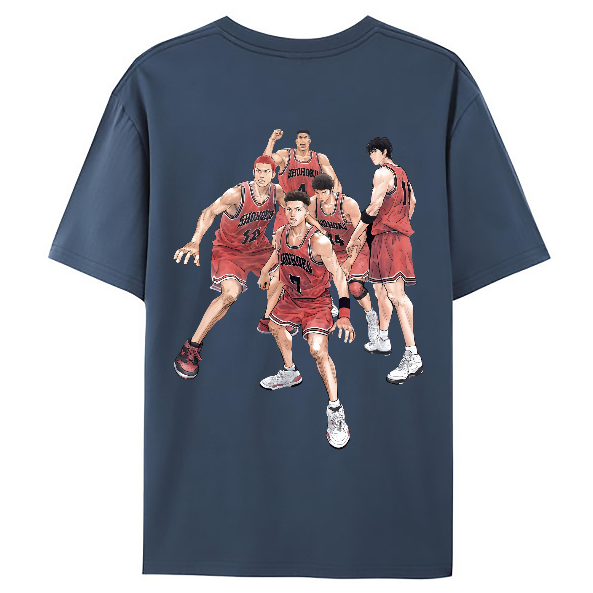 （画像用） SLAM DUNK／スラムダンク 綿100％ メンズ半袖Tシャツ（バックプリント） 通気性