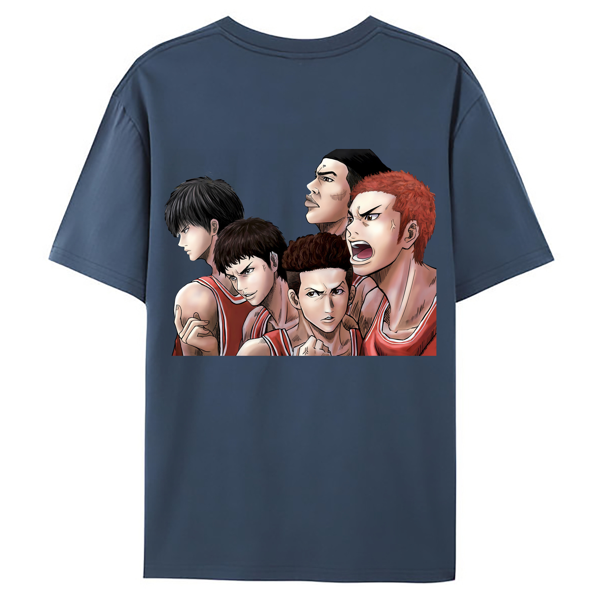 （画像用） SLAM DUNK／スラムダンク 綿100％ メンズ半袖Tシャツ（バックプリント） 通気性