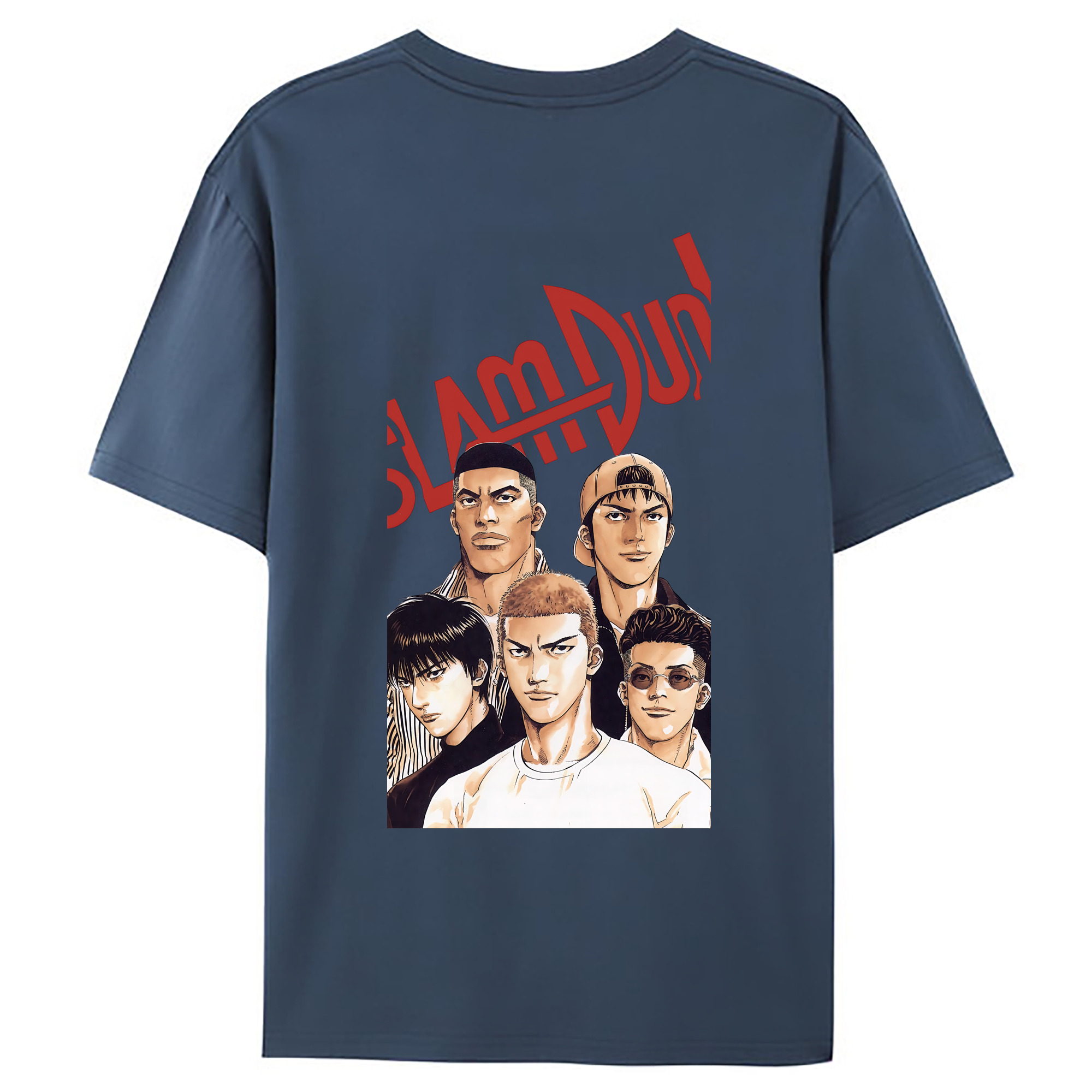 （画像用） SLAM DUNK／スラムダンク 綿100％ メンズ半袖Tシャツ（バックプリント） 通気性
