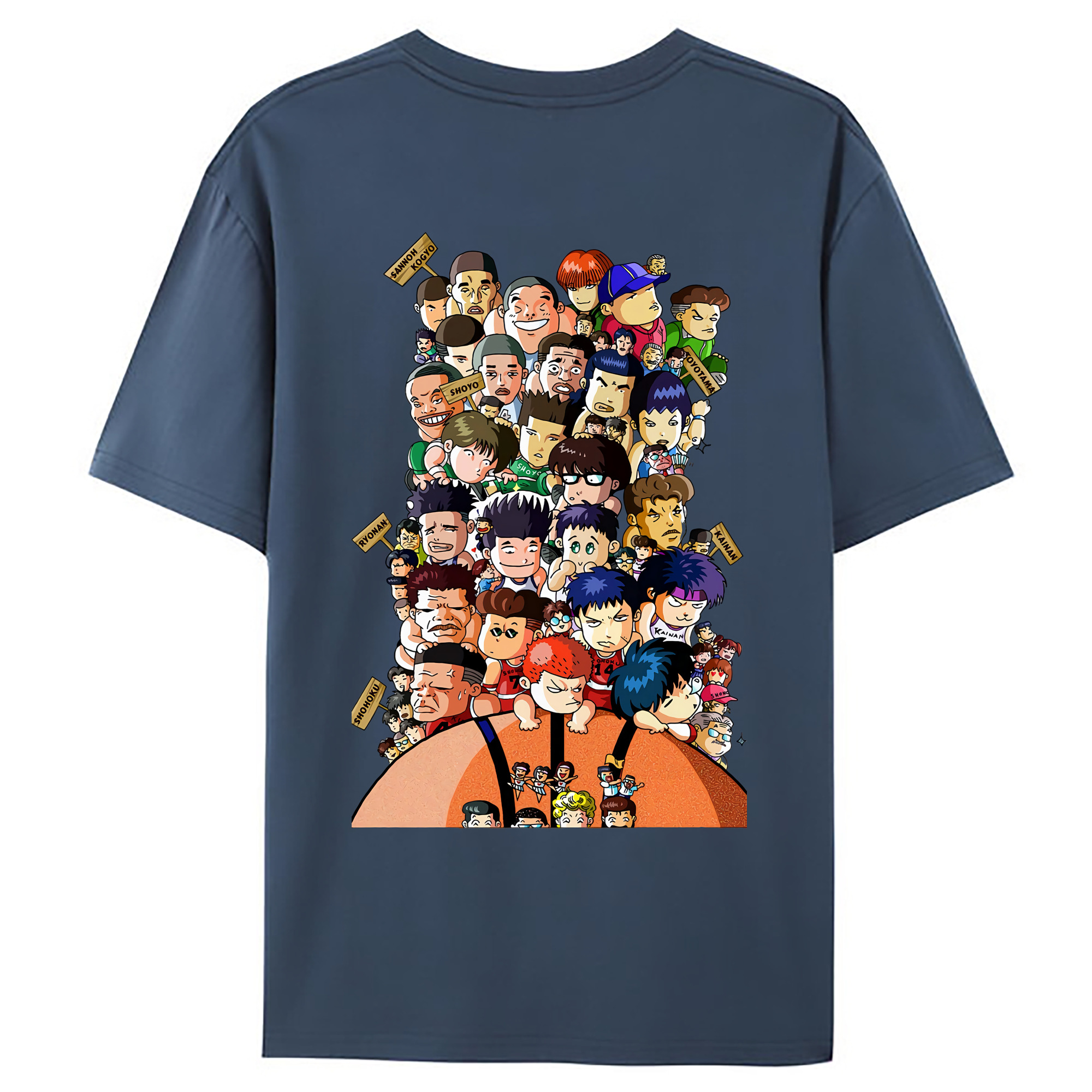 （画像用） SLAM DUNK／スラムダンク 綿100％ メンズ半袖Tシャツ（バックプリント） 通気性