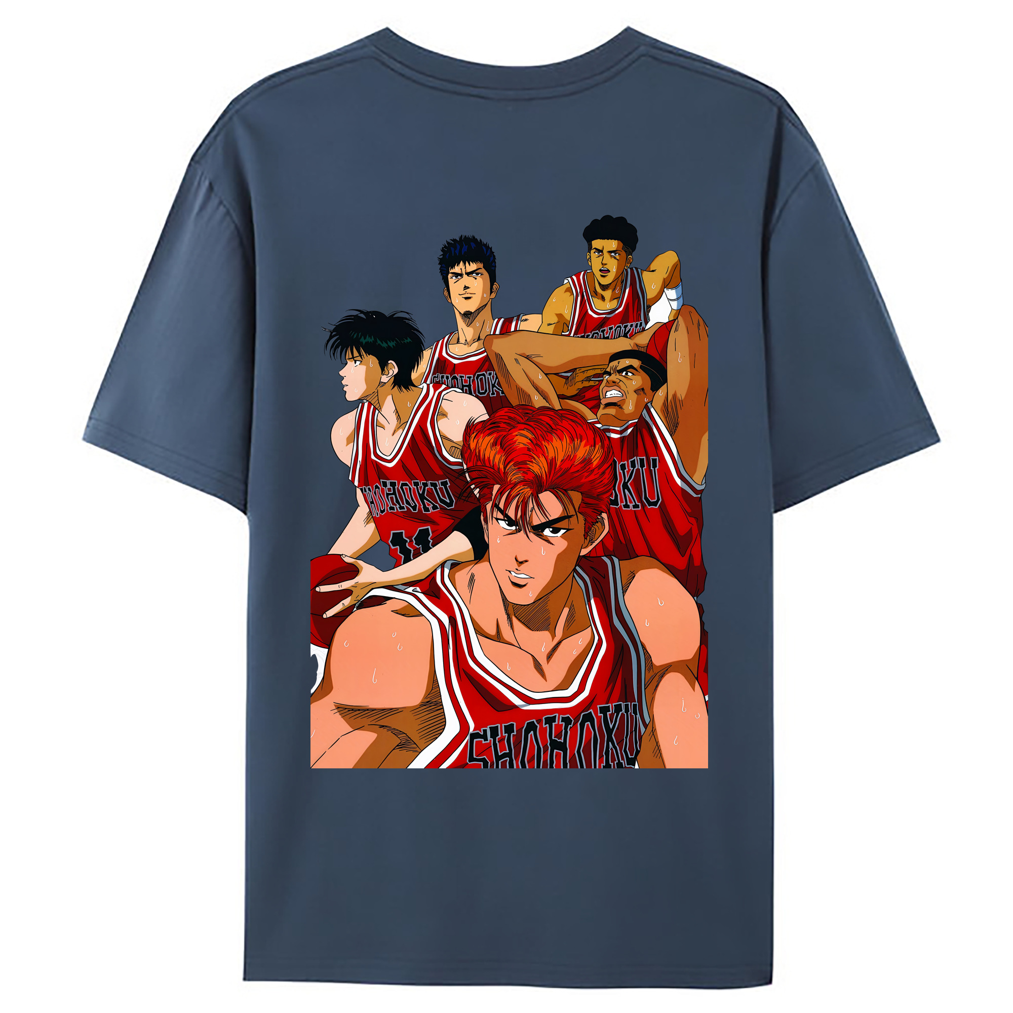 （画像用） SLAM DUNK／スラムダンク 綿100％ メンズ半袖Tシャツ（バックプリント） 通気性