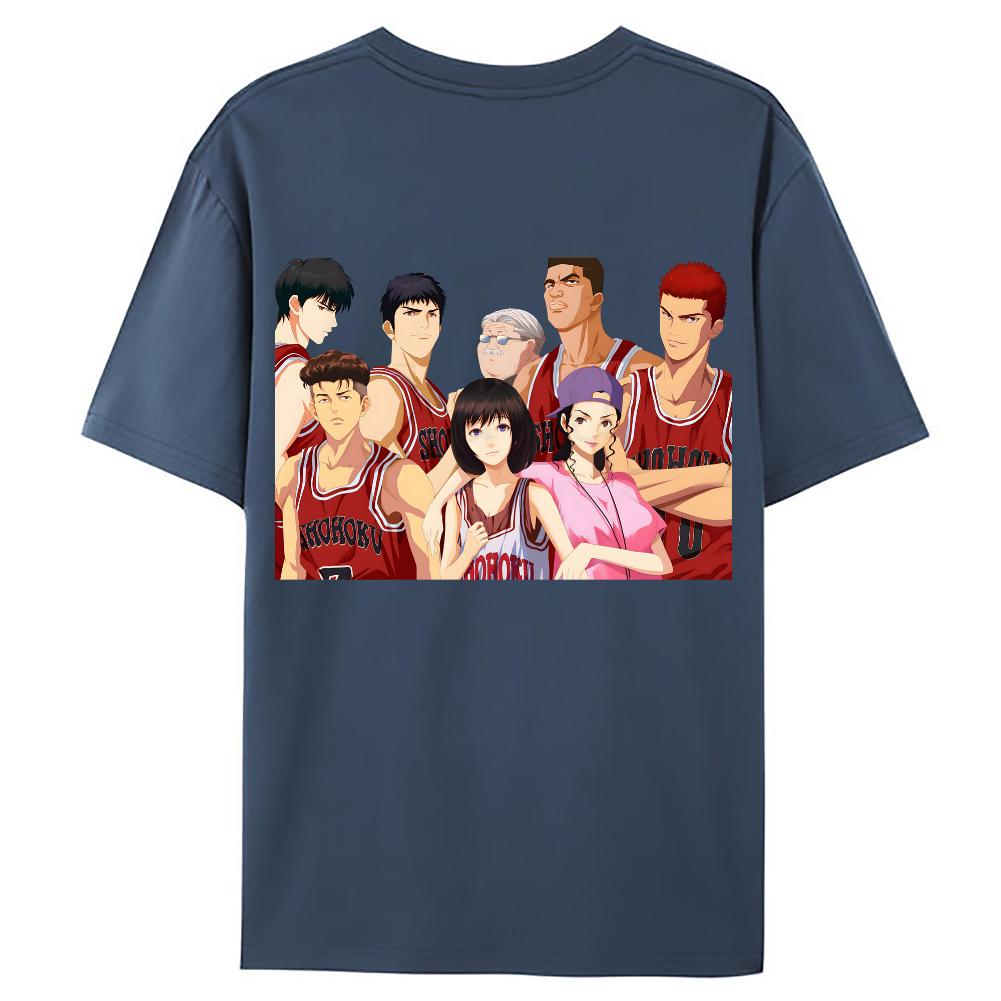 （画像用） SLAM DUNK／スラムダンク 綿100％ メンズ半袖Tシャツ（バックプリント） 通気性