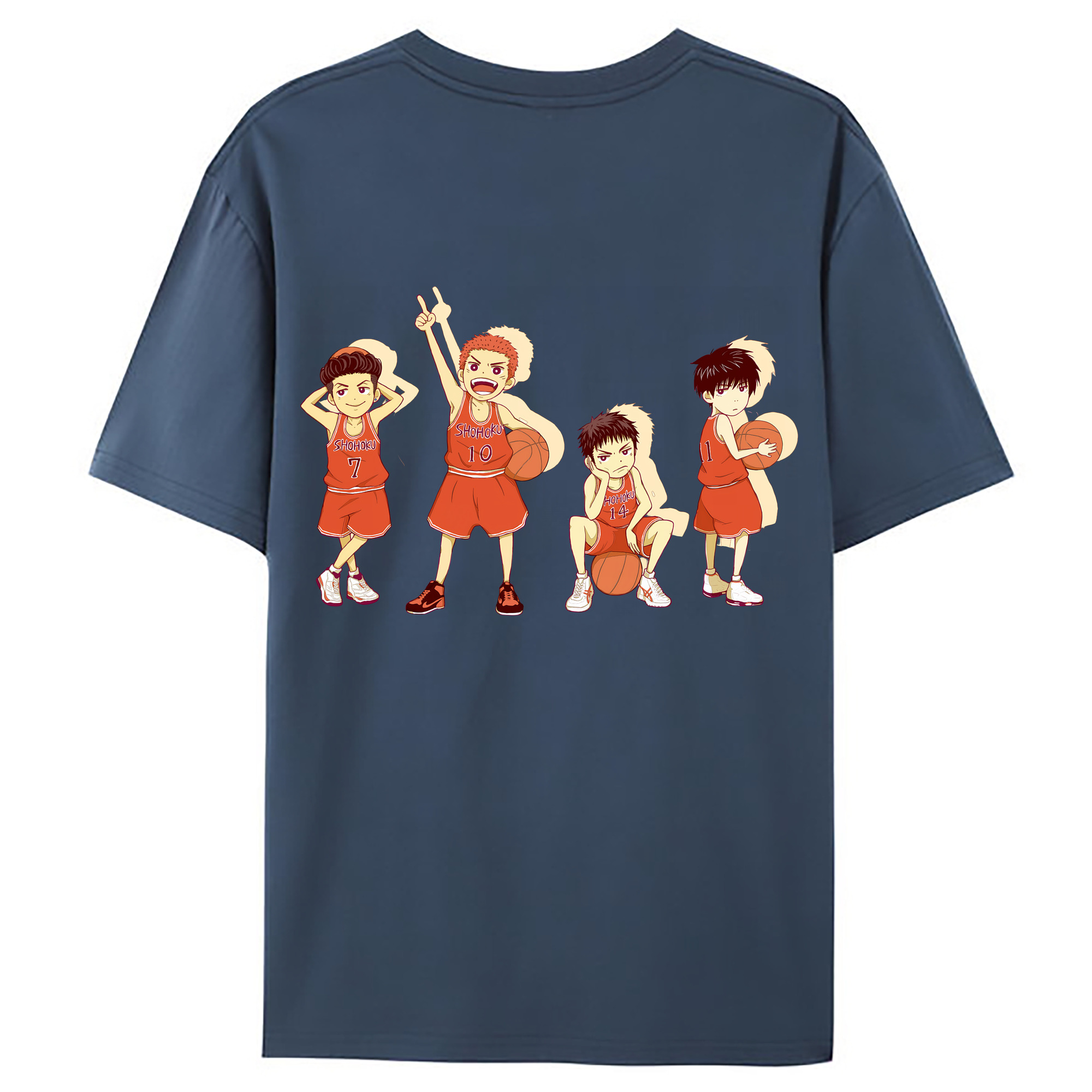 （画像用） SLAM DUNK／スラムダンク 綿100％ メンズ半袖Tシャツ（バックプリント） 通気性