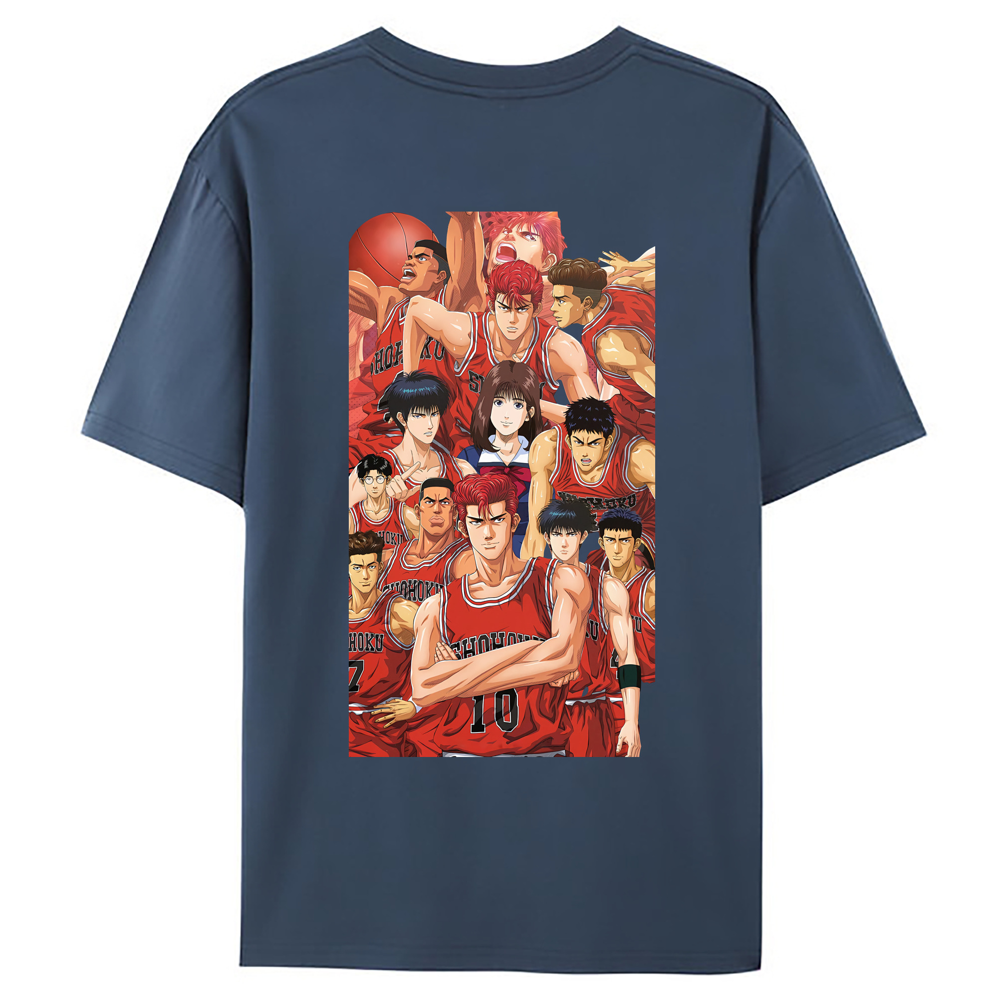 （画像用） SLAM DUNK／スラムダンク 綿100％ メンズ半袖Tシャツ（バックプリント） 通気性