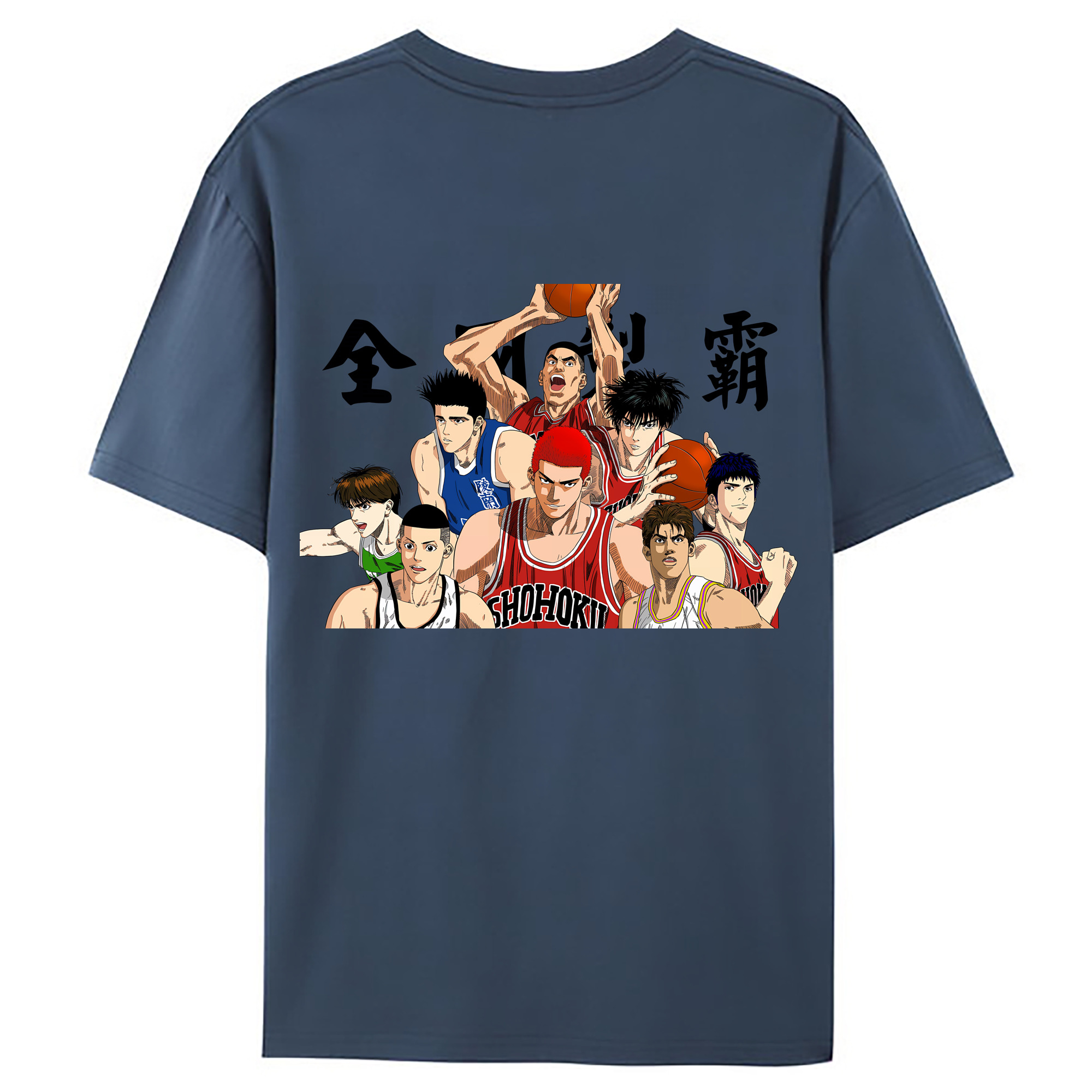 （画像用） SLAM DUNK／スラムダンク 綿100％ メンズ半袖Tシャツ（バックプリント） 通気性